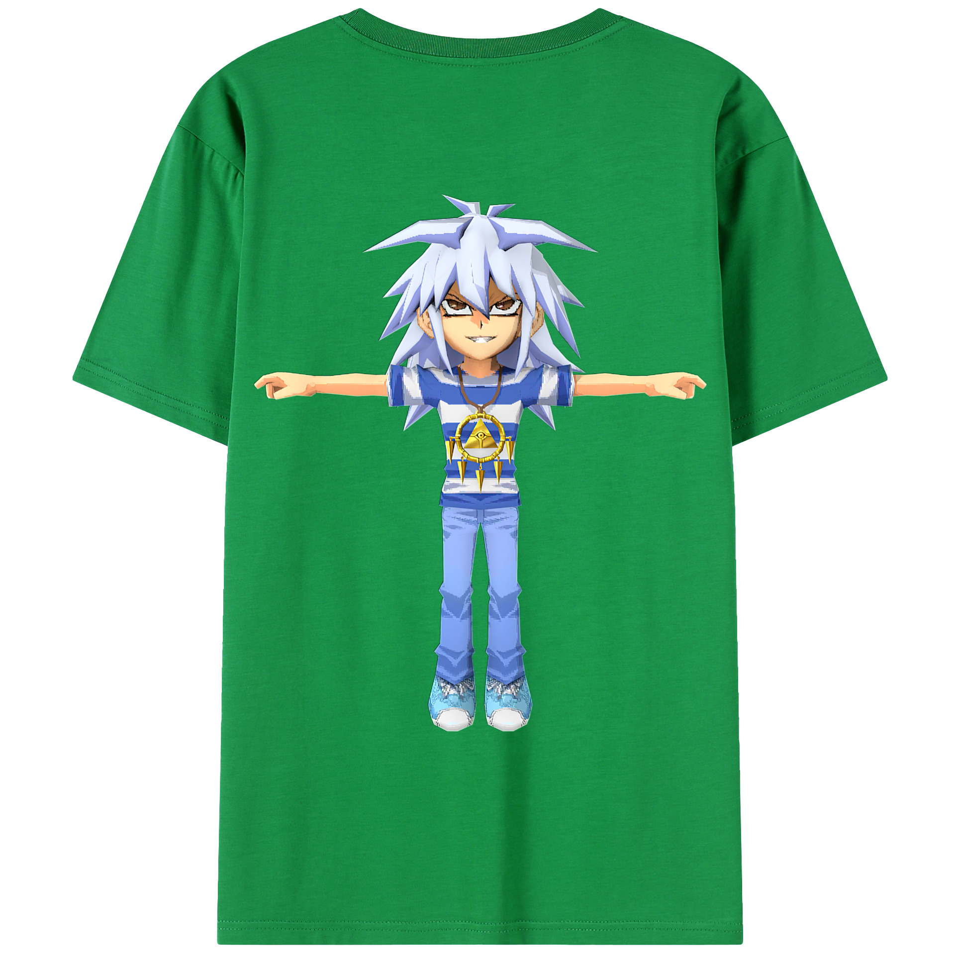 （画像用） 遊☆戯☆王 Yu-Gi-Oh! 綿100％ メンズ半袖Tシャツ（バックプリント） 通気性