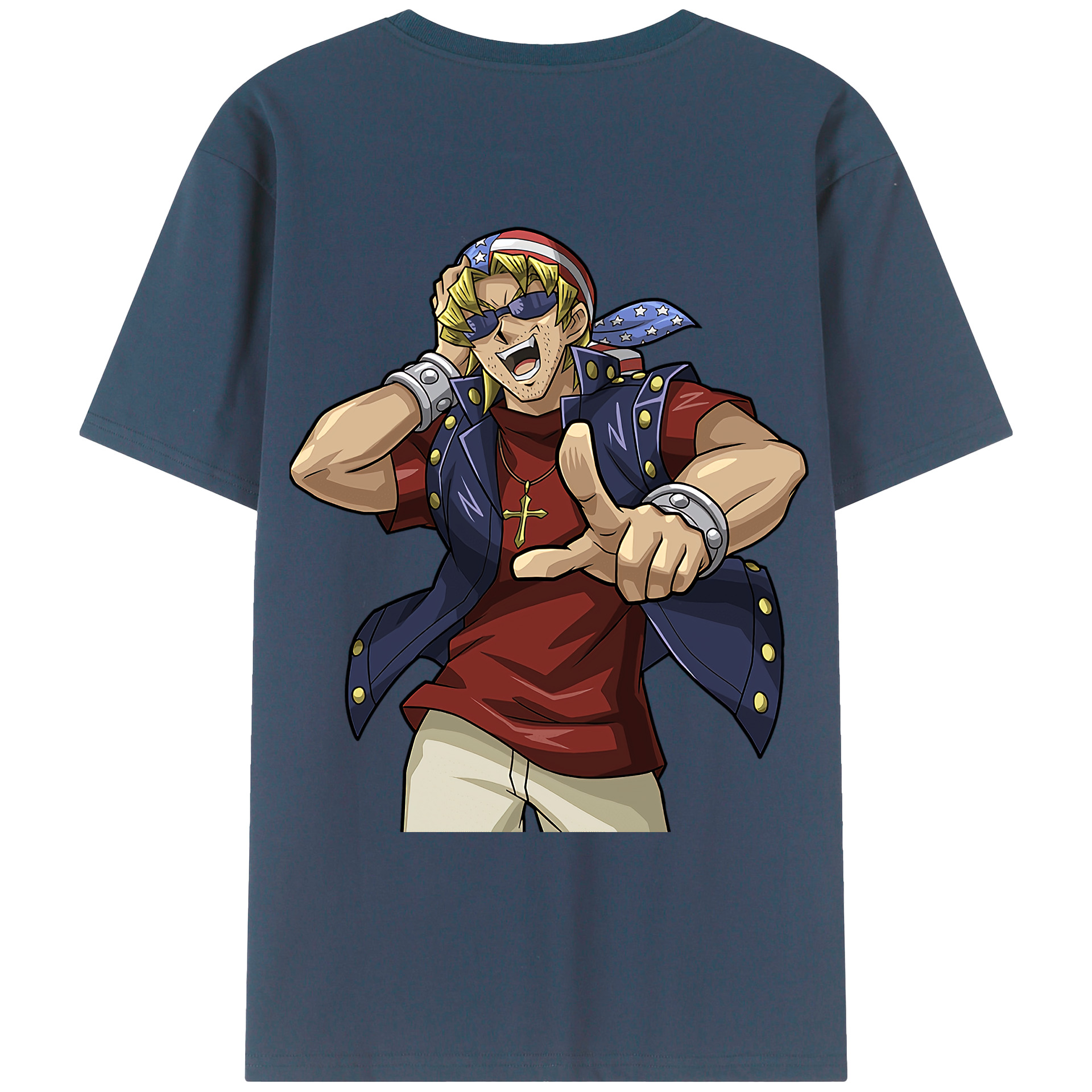 （画像用） 遊☆戯☆王 Yu-Gi-Oh! 綿100％ メンズ半袖Tシャツ（バックプリント） 通気性