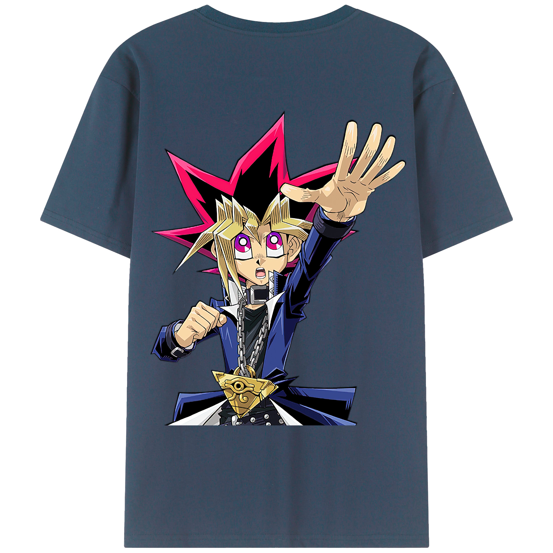 （画像用） 遊☆戯☆王 Yu-Gi-Oh! 綿100％ メンズ半袖Tシャツ（バックプリント） 通気性