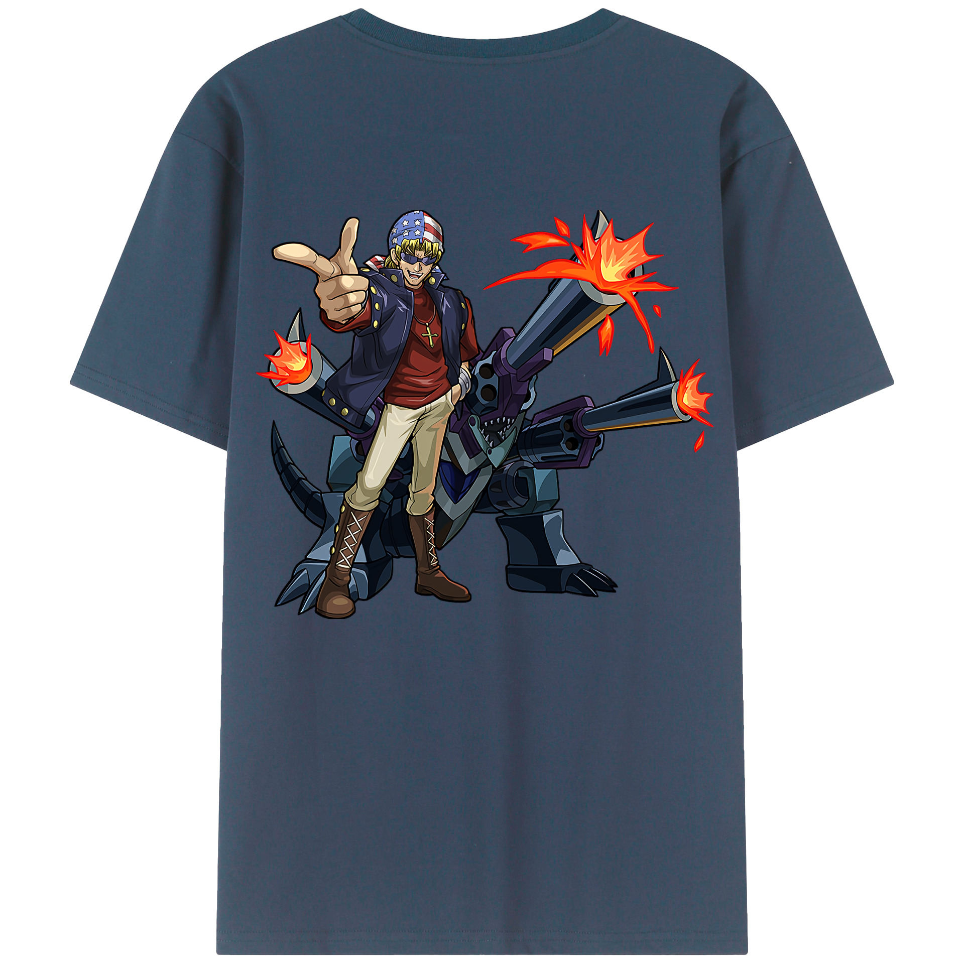 （画像用） 遊☆戯☆王 Yu-Gi-Oh! 綿100％ メンズ半袖Tシャツ（バックプリント） 通気性
