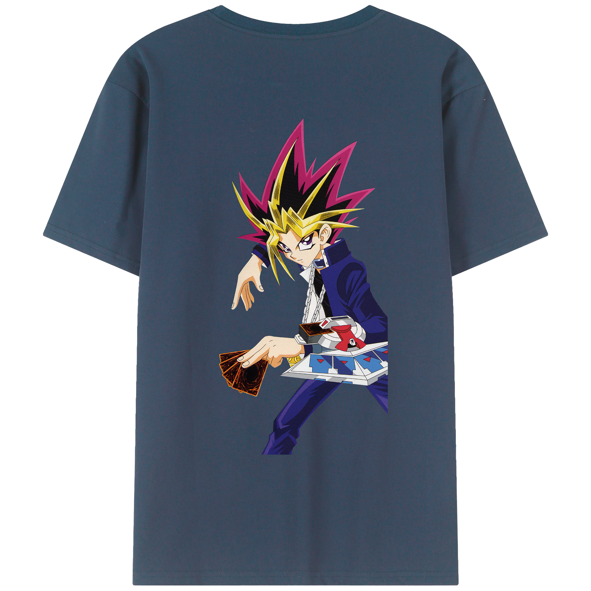 （画像用） 遊☆戯☆王 Yu-Gi-Oh! 綿100％ メンズ半袖Tシャツ（バックプリント） 通気性