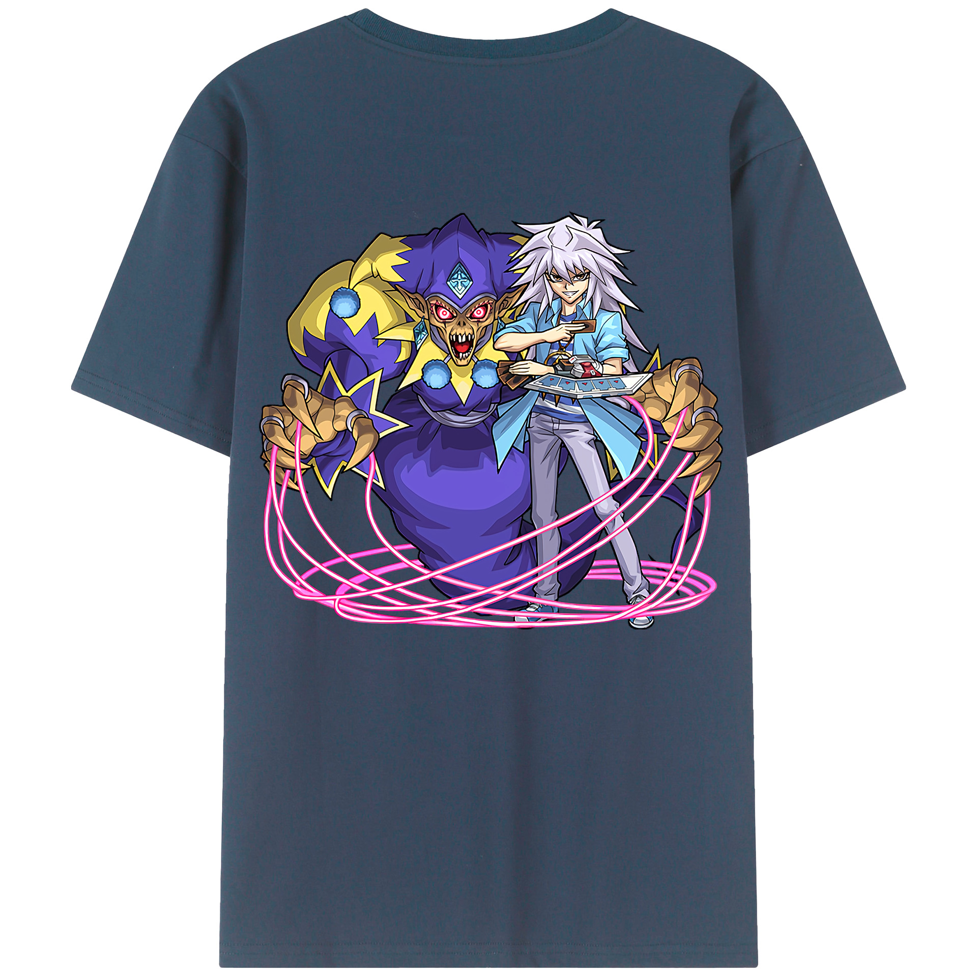 （画像用） 遊☆戯☆王 Yu-Gi-Oh! 綿100％ メンズ半袖Tシャツ（バックプリント） 通気性