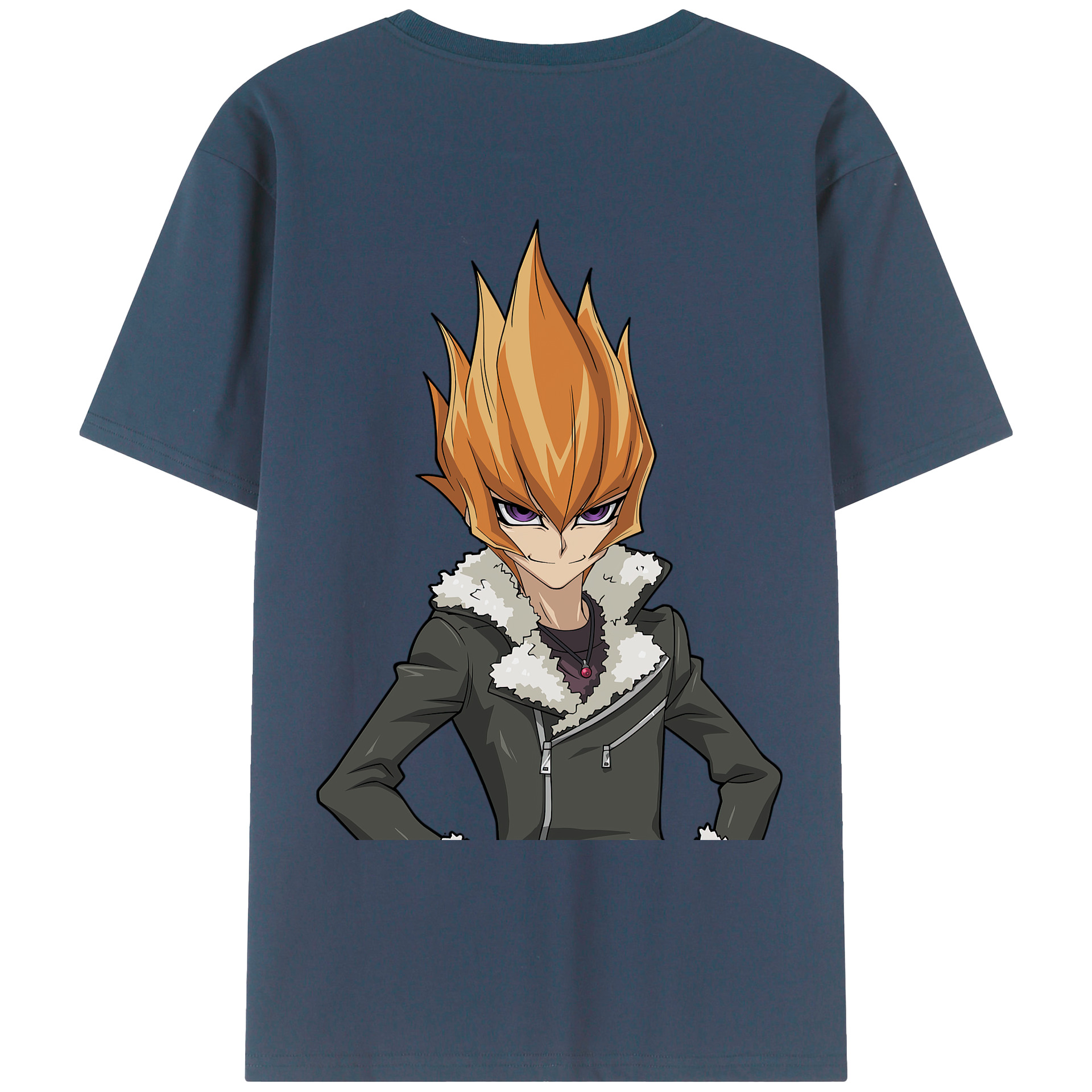（画像用） 遊☆戯☆王 Yu-Gi-Oh! 綿100％ メンズ半袖Tシャツ（バックプリント） 通気性