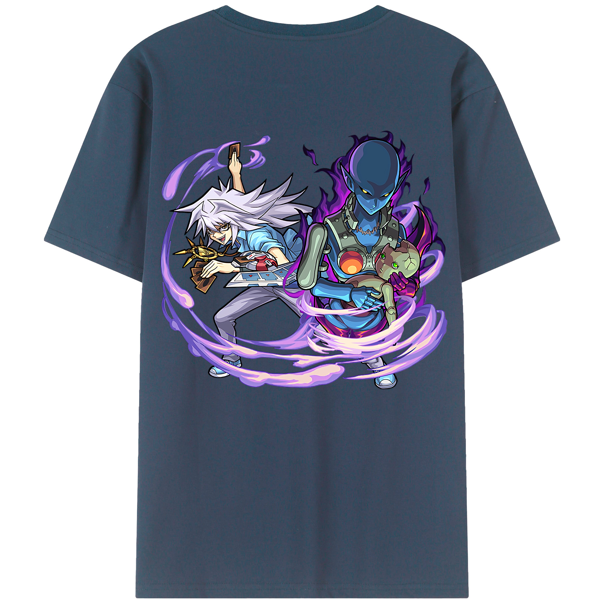 （画像用） 遊☆戯☆王 Yu-Gi-Oh! 綿100％ メンズ半袖Tシャツ（バックプリント） 通気性