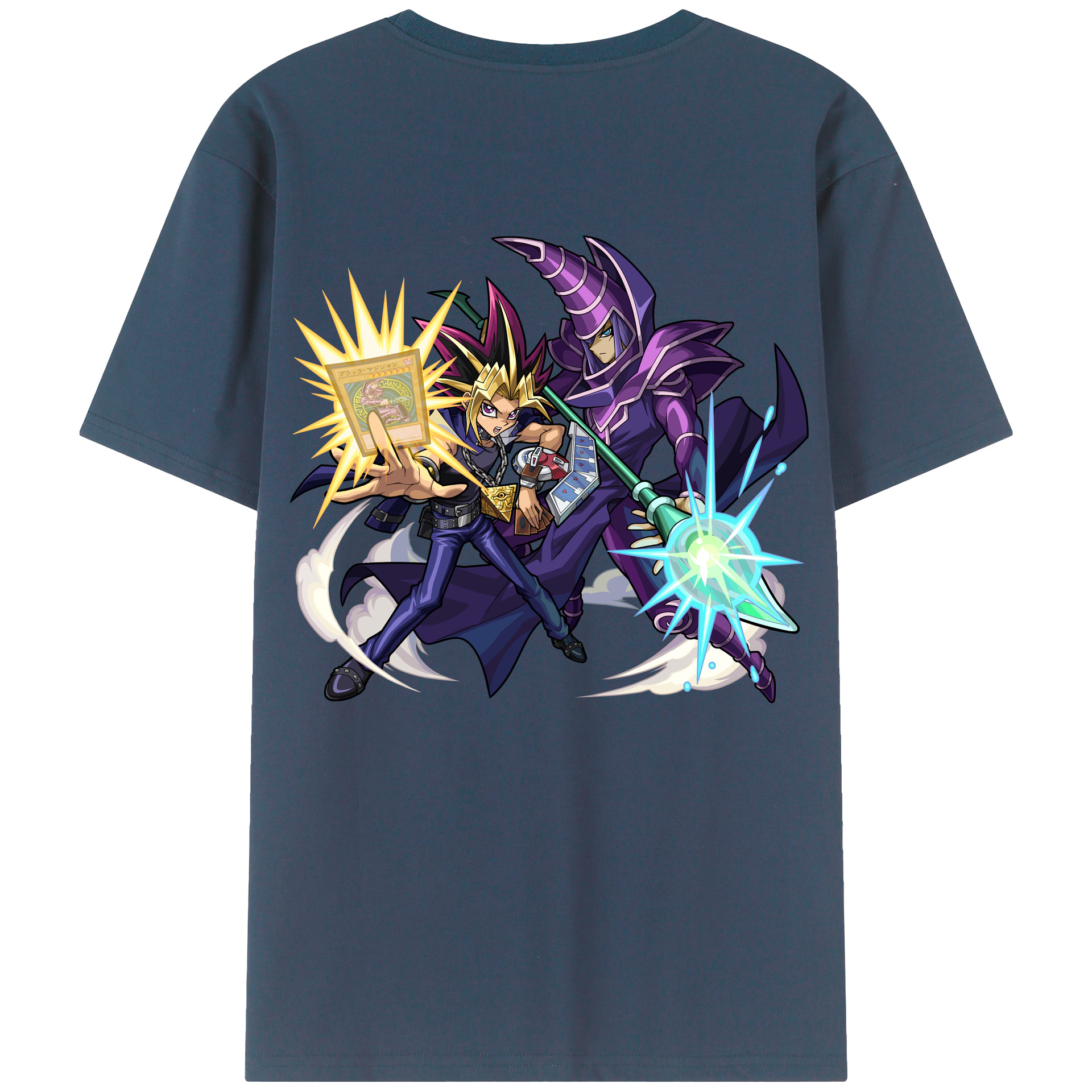 （画像用） 遊☆戯☆王 Yu-Gi-Oh! 綿100％ メンズ半袖Tシャツ（バックプリント） 通気性