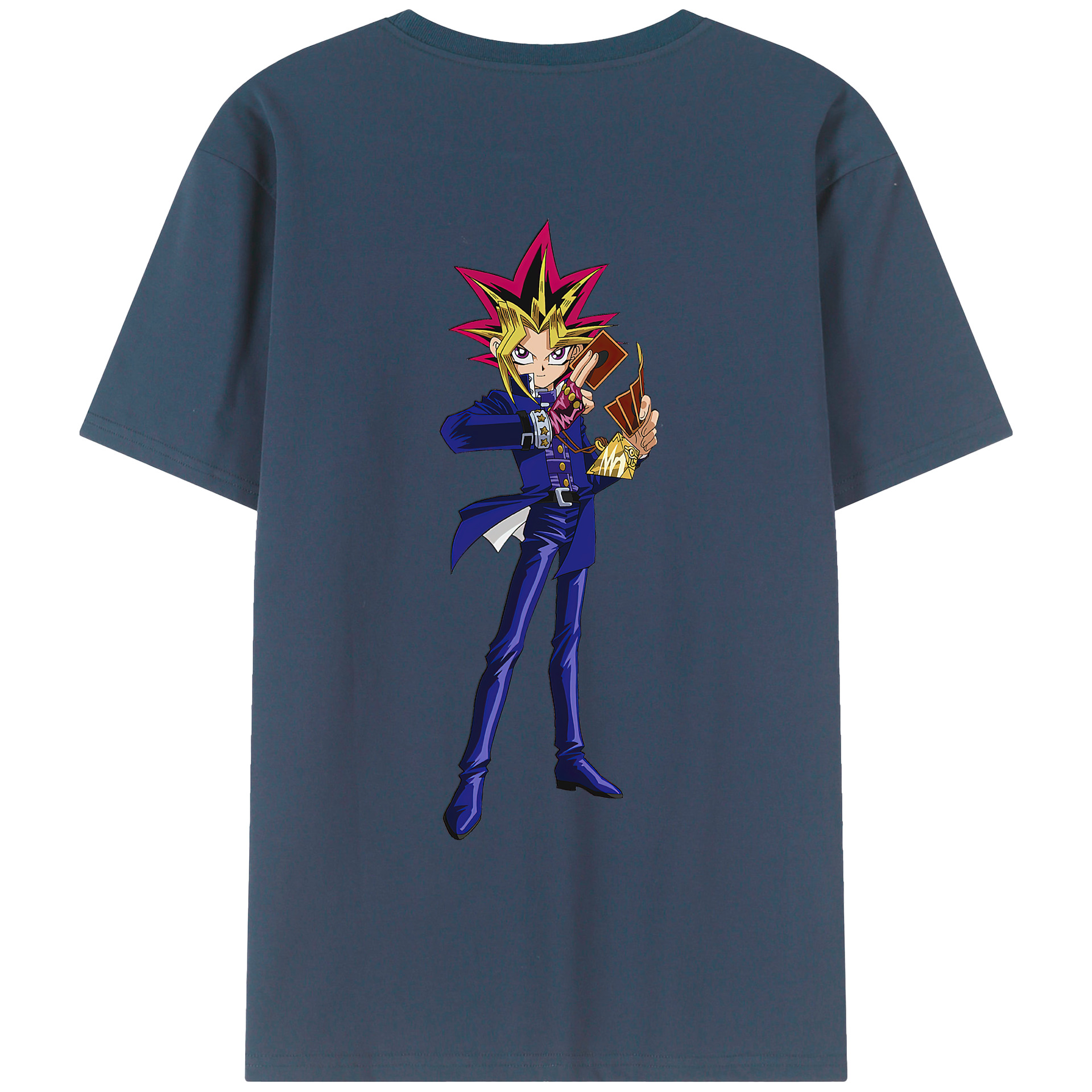 （画像用） 遊☆戯☆王 Yu-Gi-Oh! 綿100％ メンズ半袖Tシャツ（バックプリント） 通気性