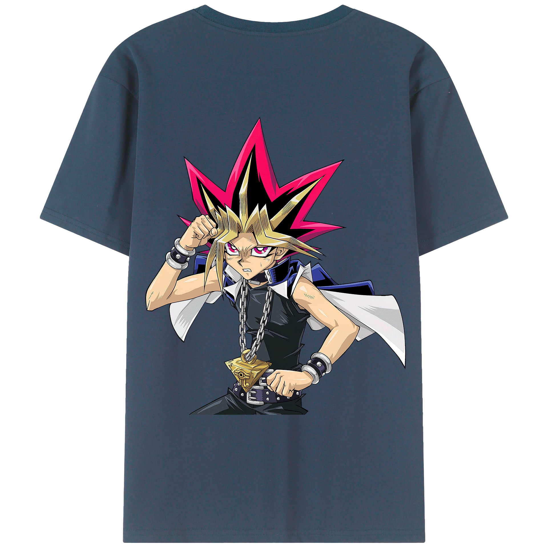 （画像用） 遊☆戯☆王 Yu-Gi-Oh! 綿100％ メンズ半袖Tシャツ（バックプリント） 通気性