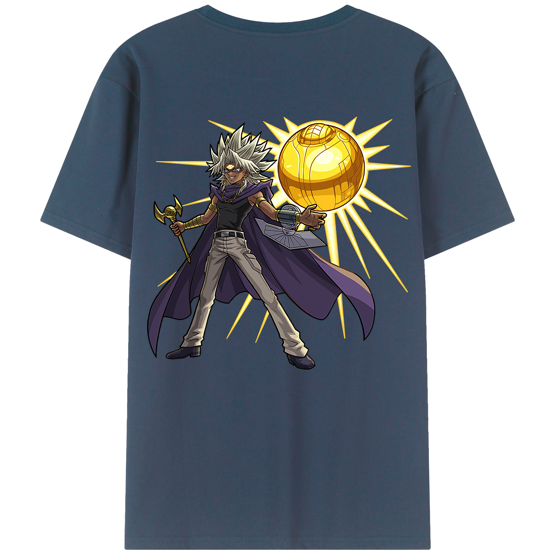 （画像用） 遊☆戯☆王 Yu-Gi-Oh! 綿100％ メンズ半袖Tシャツ（バックプリント） 通気性
