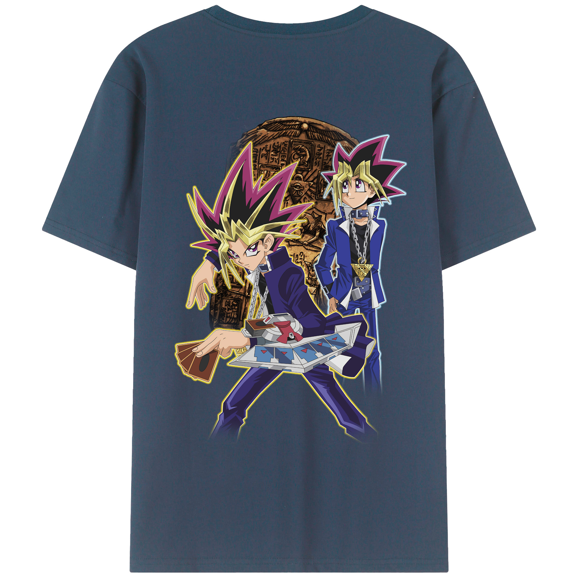 （画像用） 遊☆戯☆王 Yu-Gi-Oh! 綿100％ メンズ半袖Tシャツ（バックプリント） 通気性