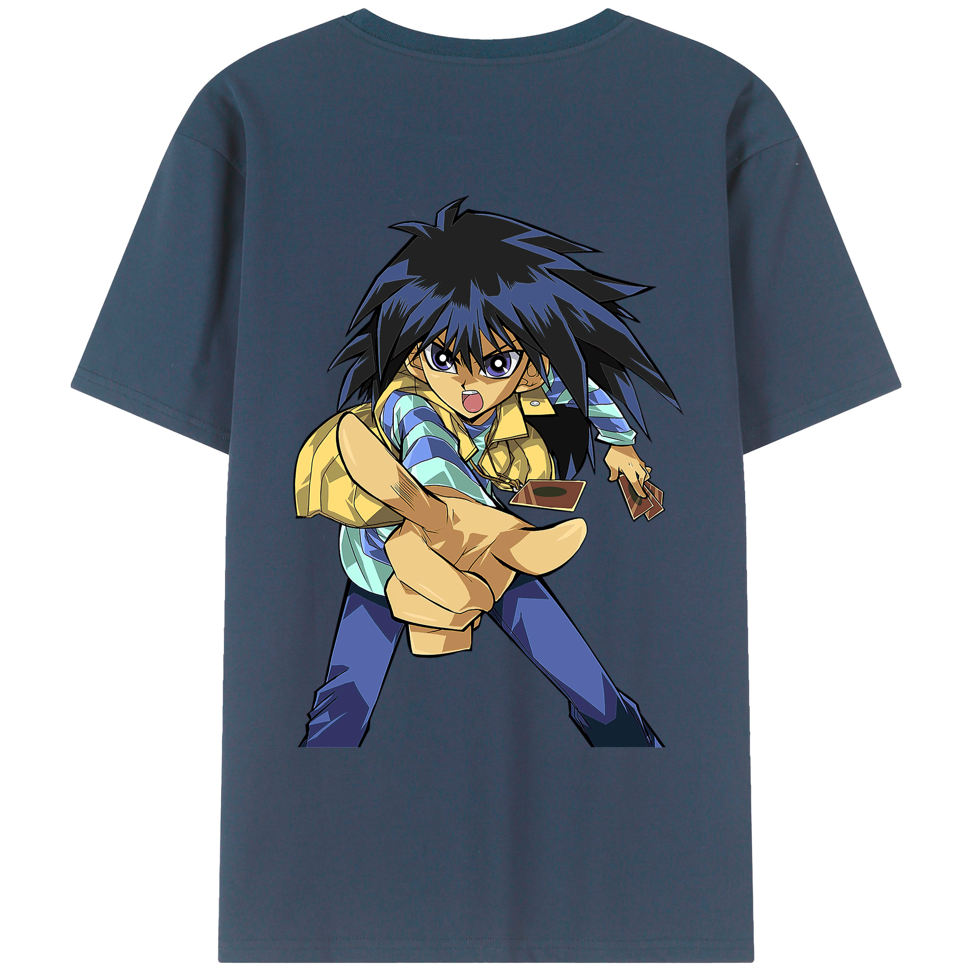 （画像用） 遊☆戯☆王 Yu-Gi-Oh! 綿100％ メンズ半袖Tシャツ（バックプリント） 通気性