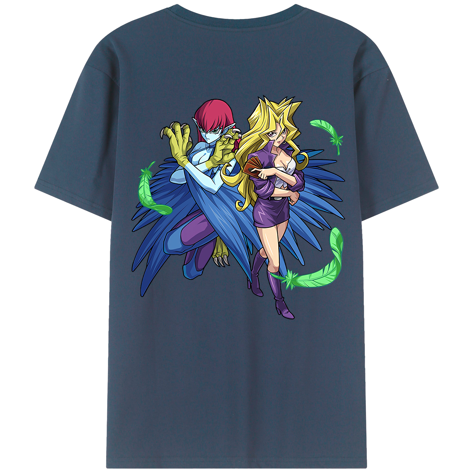 （画像用） 遊☆戯☆王 Yu-Gi-Oh! 綿100％ メンズ半袖Tシャツ（バックプリント） 通気性