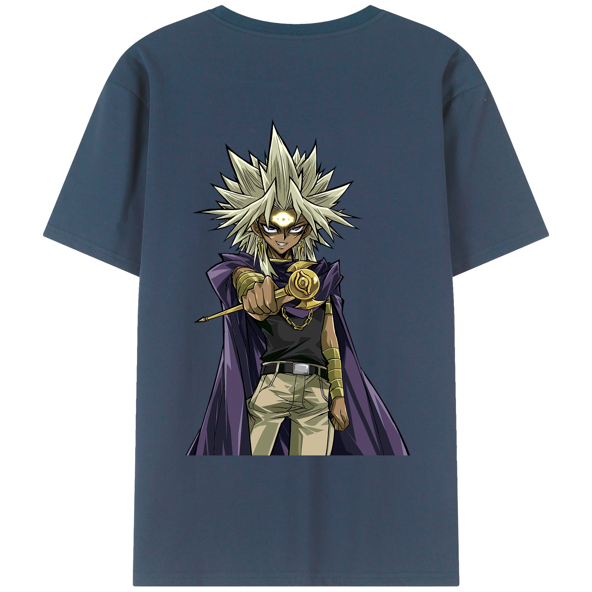 （画像用） 遊☆戯☆王 Yu-Gi-Oh! 綿100％ メンズ半袖Tシャツ（バックプリント） 通気性