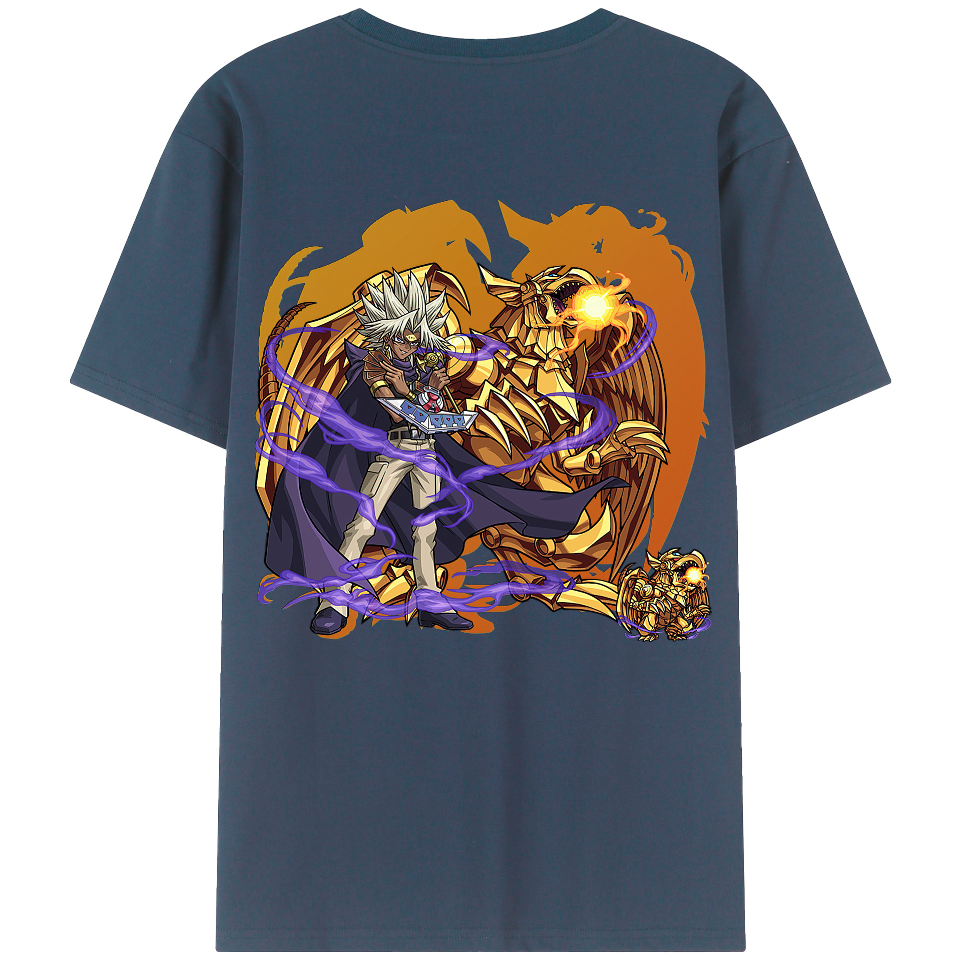 （画像用） 遊☆戯☆王 Yu-Gi-Oh! 綿100％ メンズ半袖Tシャツ（バックプリント） 通気性