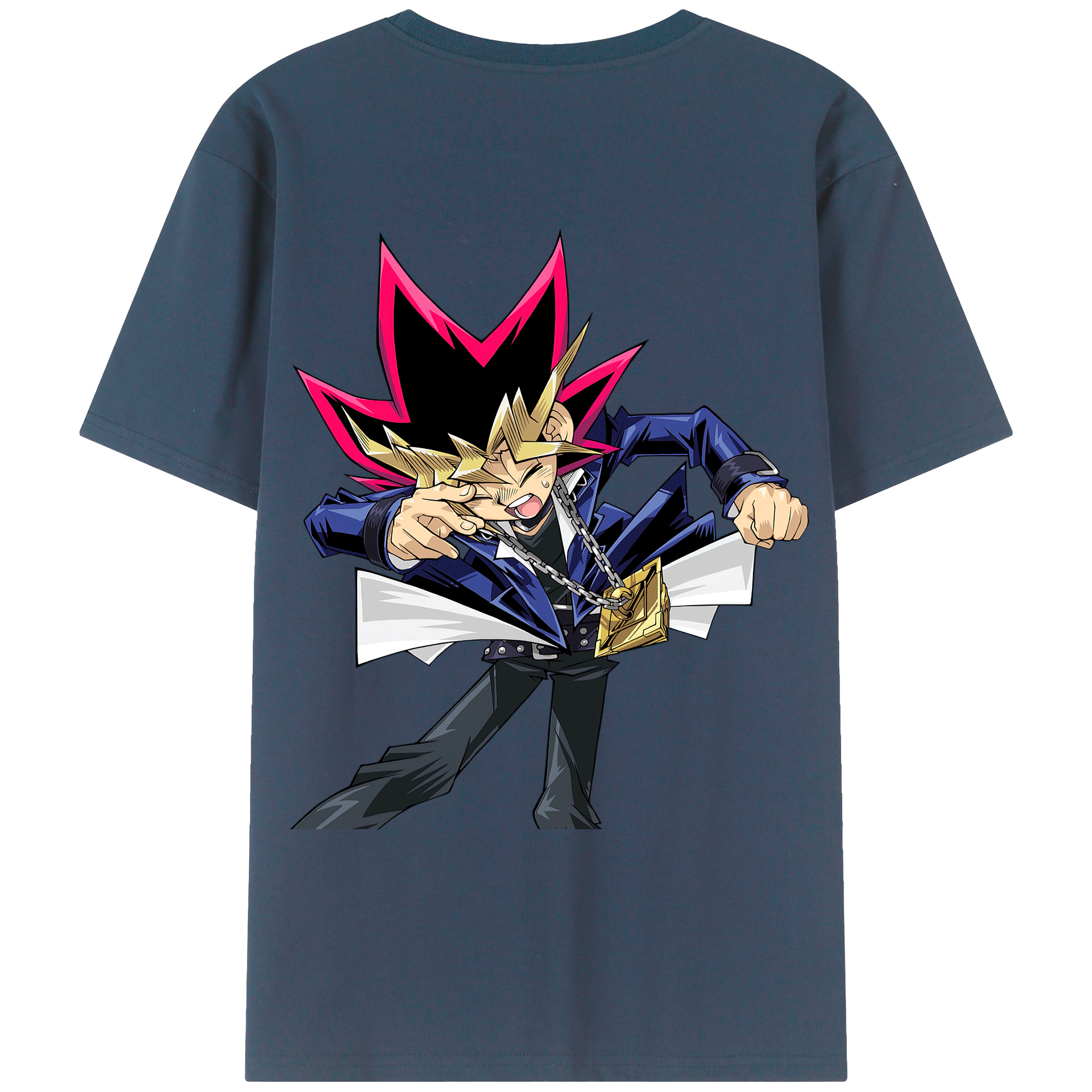 （画像用） 遊☆戯☆王 Yu-Gi-Oh! 綿100％ メンズ半袖Tシャツ（バックプリント） 通気性
