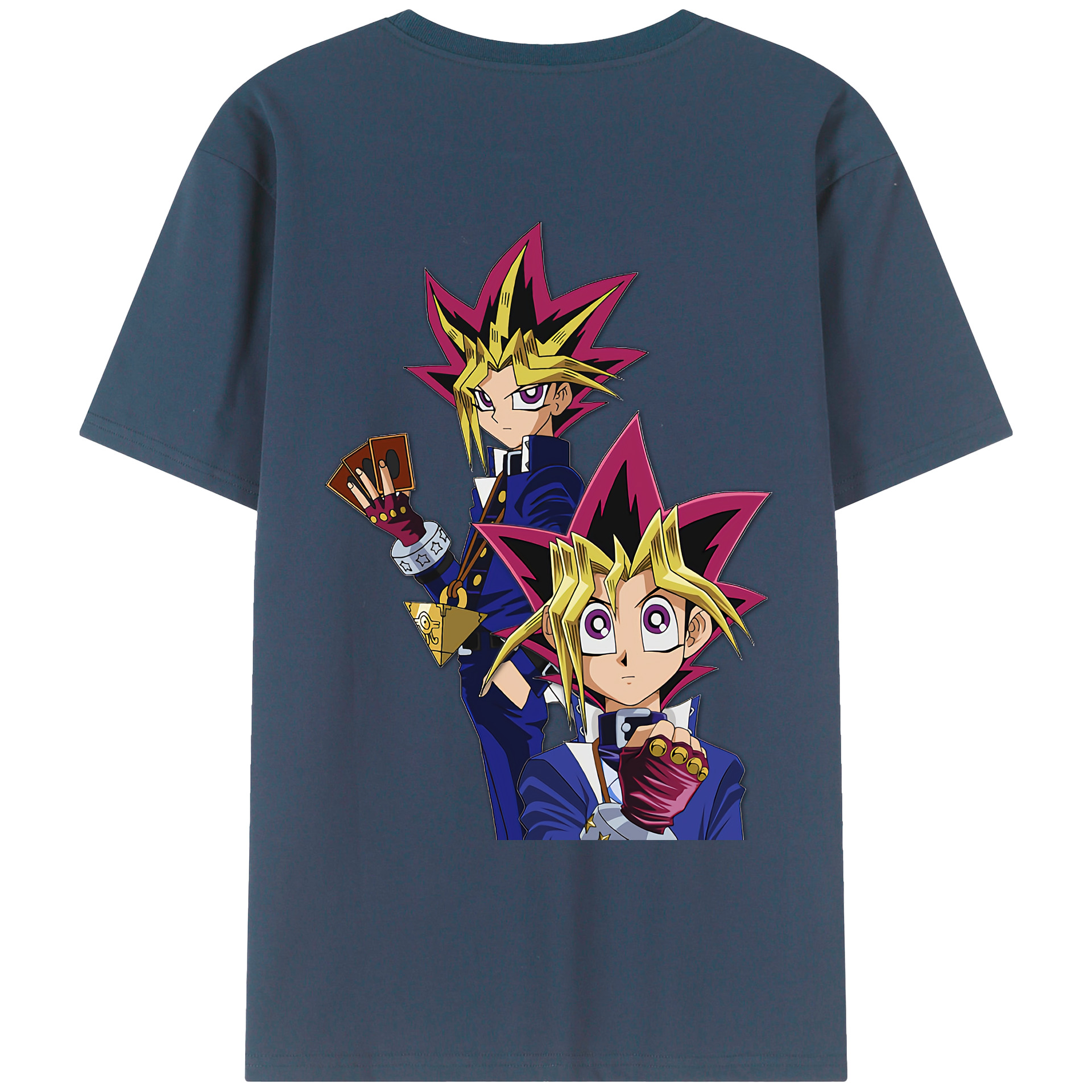 （画像用） 遊☆戯☆王 Yu-Gi-Oh! 綿100％ メンズ半袖Tシャツ（バックプリント） 通気性