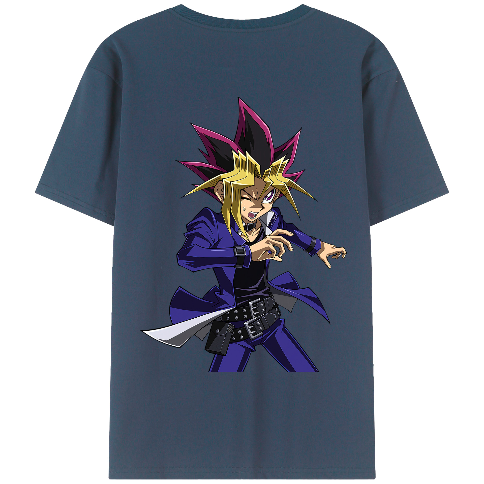 （画像用） 遊☆戯☆王 Yu-Gi-Oh! 綿100％ メンズ半袖Tシャツ（バックプリント） 通気性