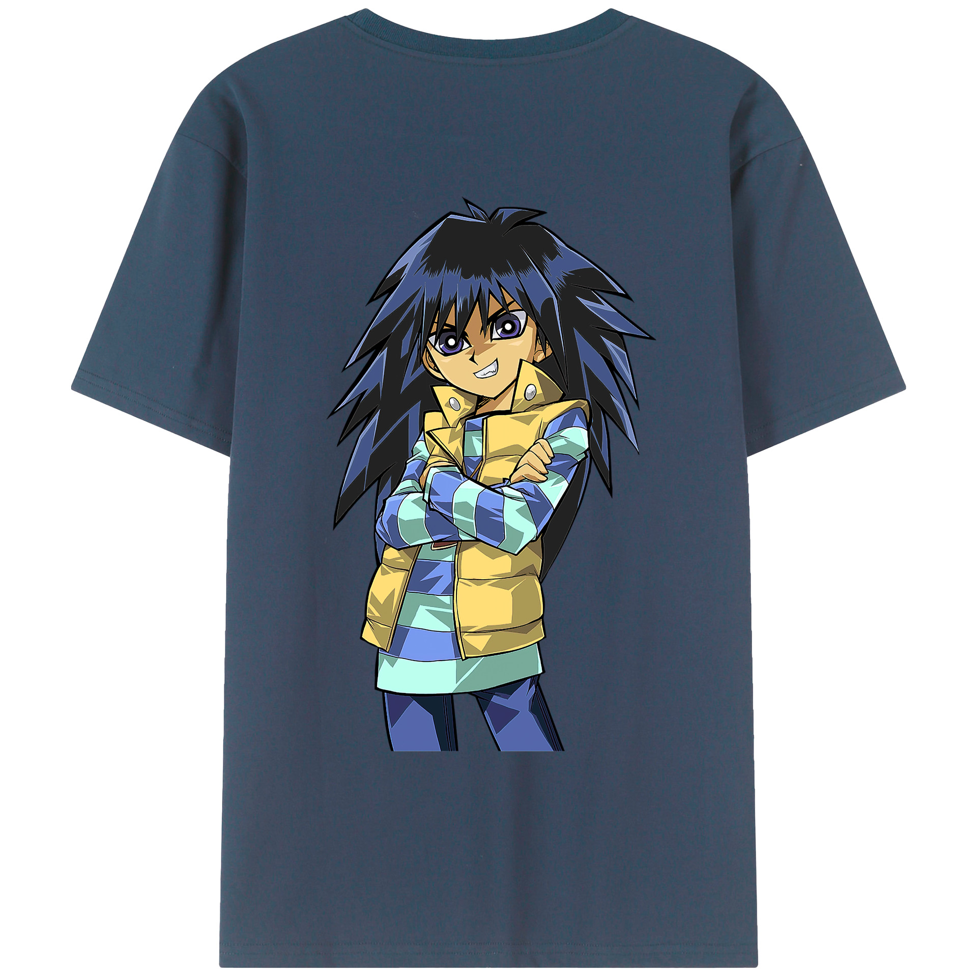 （画像用） 遊☆戯☆王 Yu-Gi-Oh! 綿100％ メンズ半袖Tシャツ（バックプリント） 通気性
