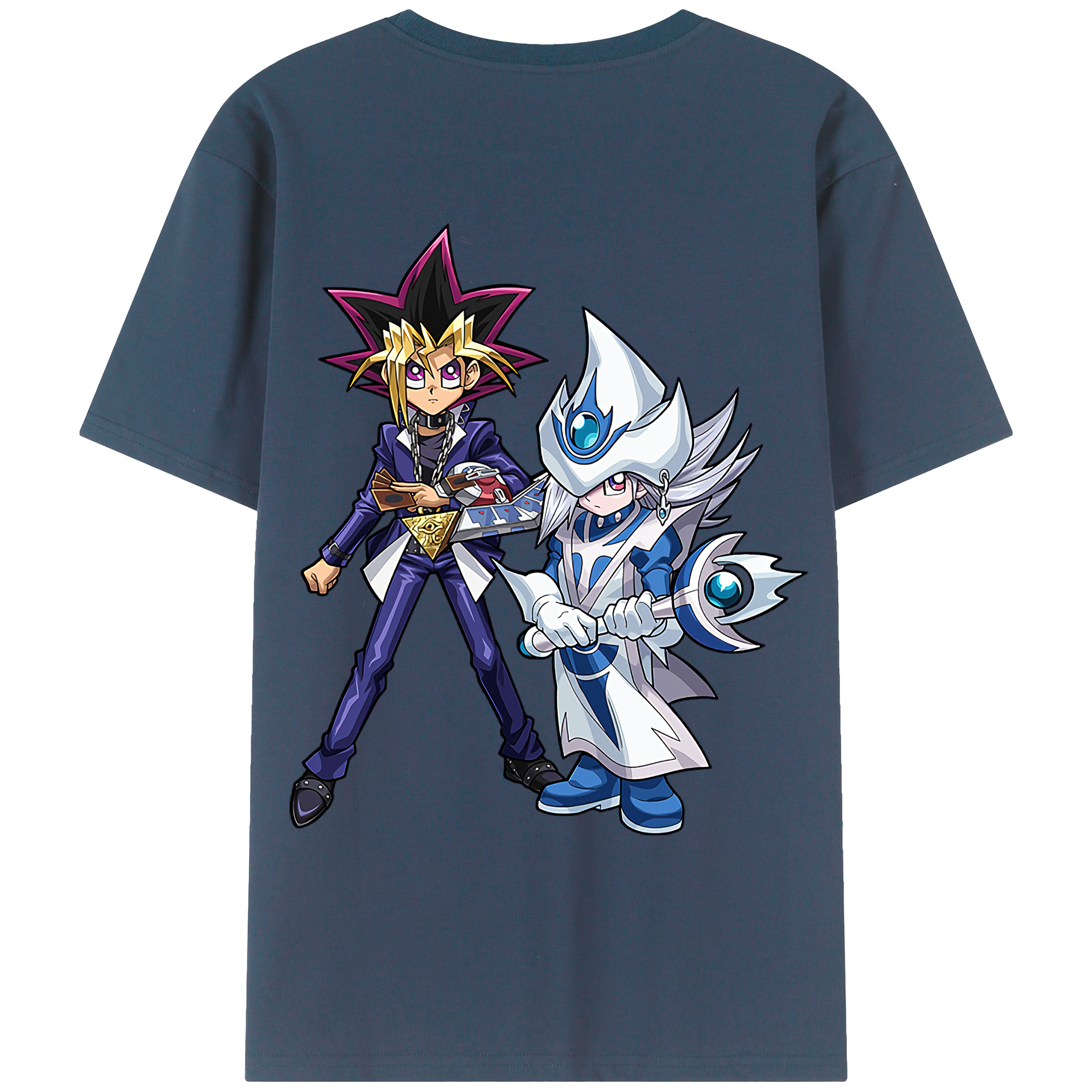 （画像用） 遊☆戯☆王 Yu-Gi-Oh! 綿100％ メンズ半袖Tシャツ（バックプリント） 通気性
