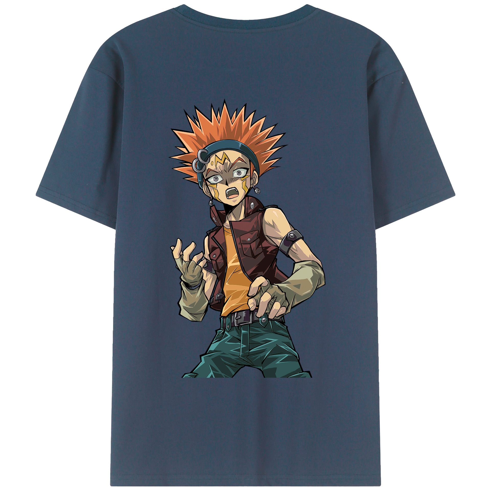（画像用） 遊☆戯☆王 Yu-Gi-Oh! 綿100％ メンズ半袖Tシャツ（バックプリント） 通気性