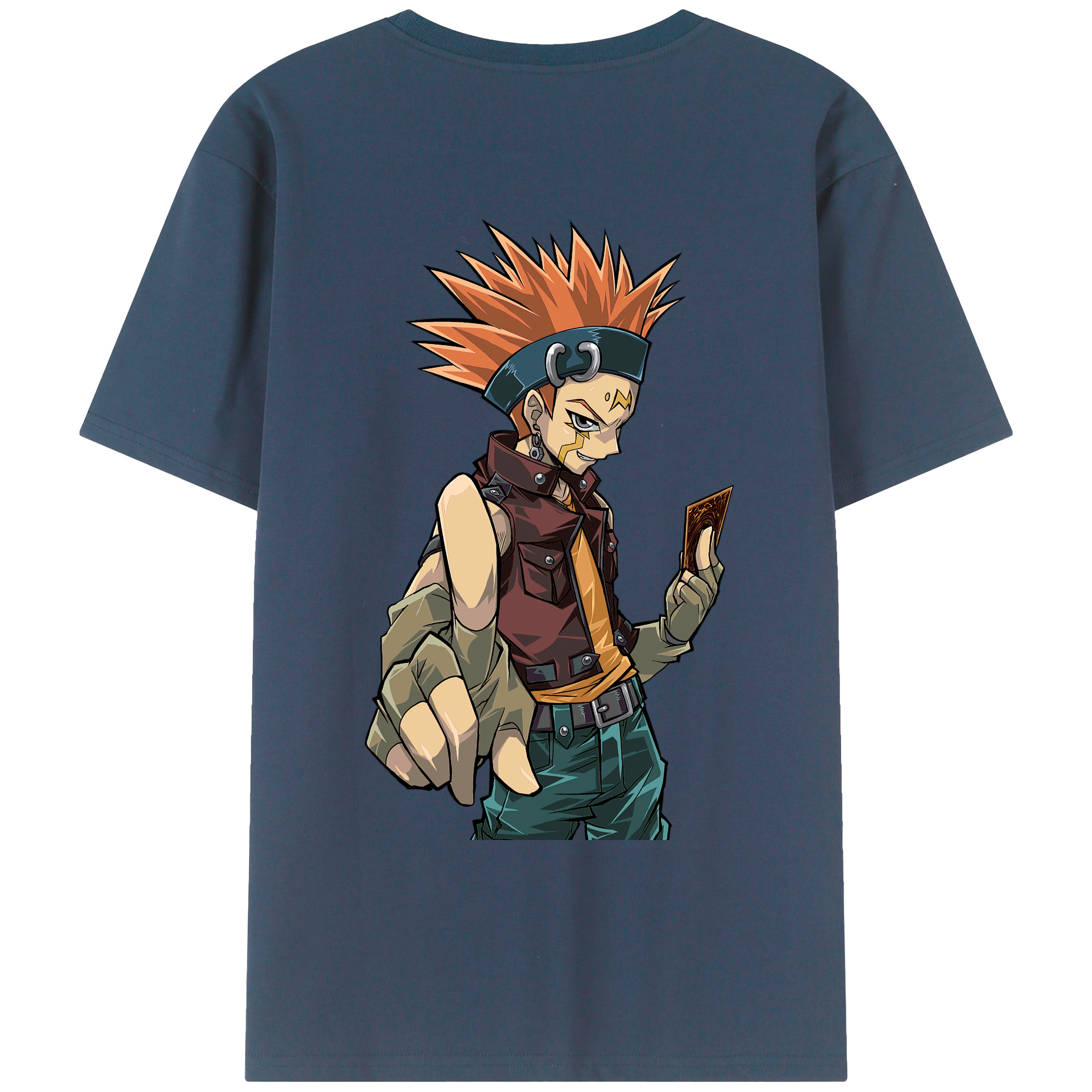 （画像用） 遊☆戯☆王 Yu-Gi-Oh! 綿100％ メンズ半袖Tシャツ（バックプリント） 通気性
