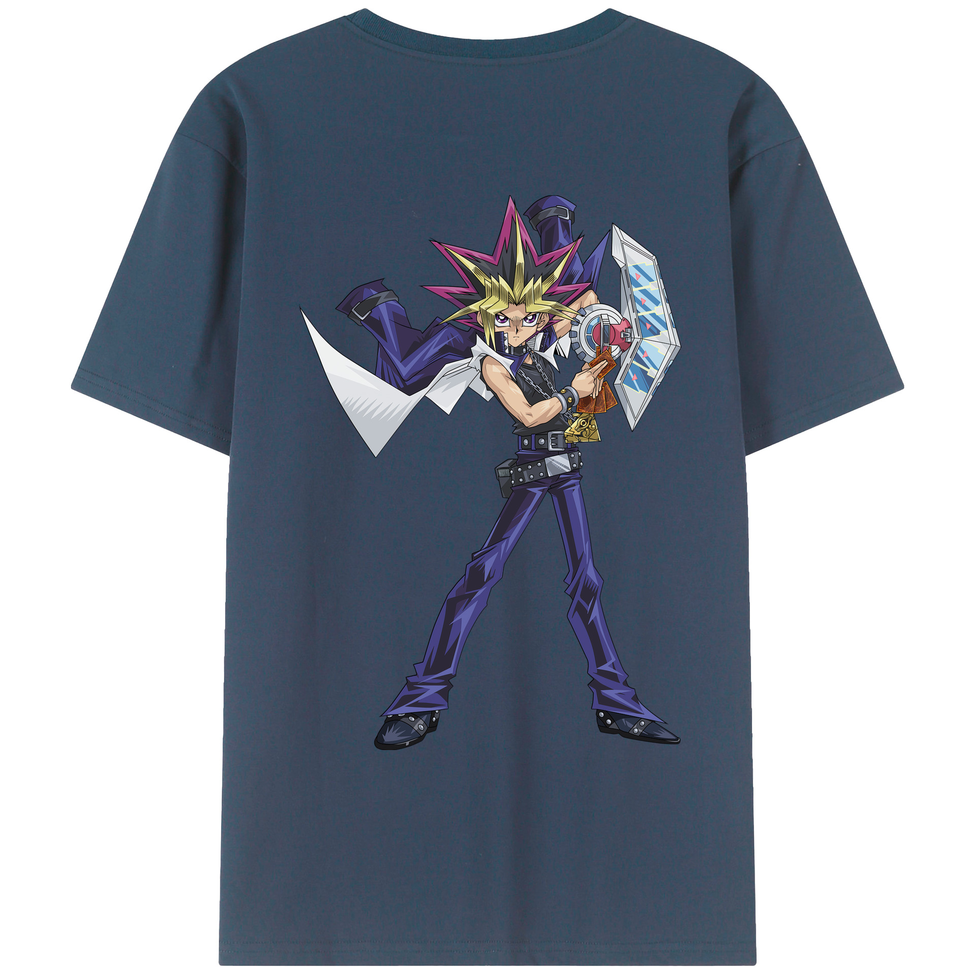 （画像用） 遊☆戯☆王 Yu-Gi-Oh! 綿100％ メンズ半袖Tシャツ（バックプリント） 通気性