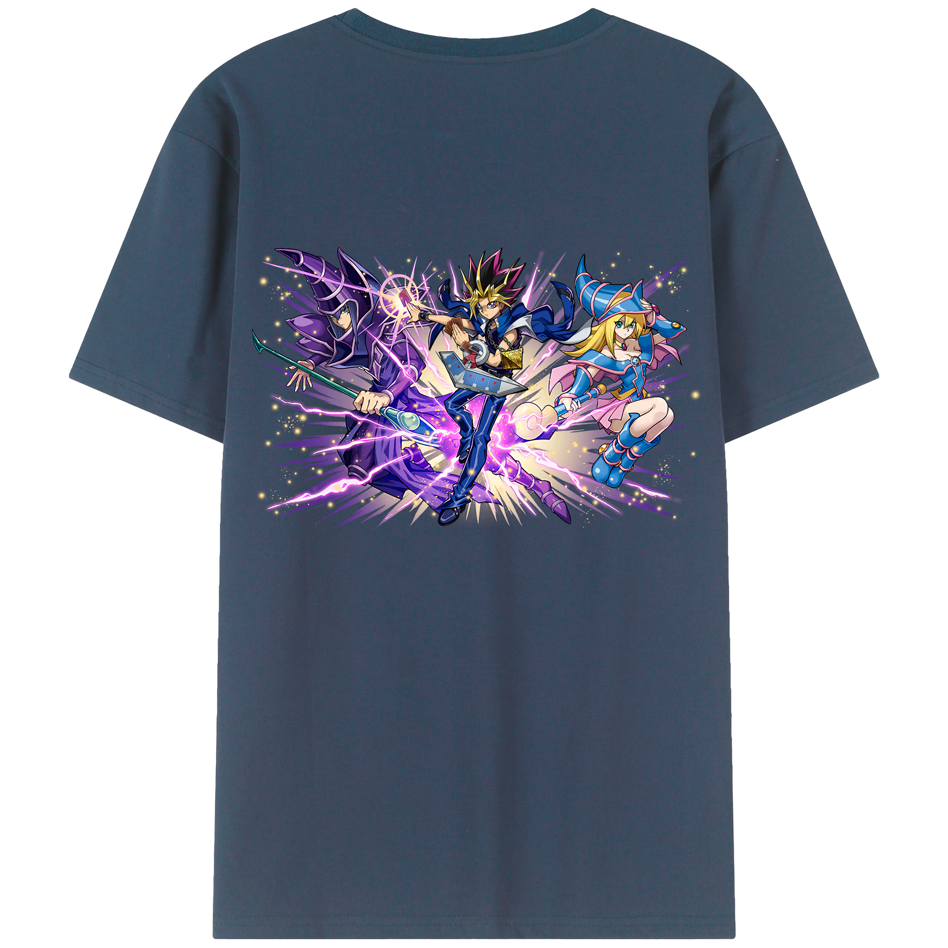 （画像用） 遊☆戯☆王 Yu-Gi-Oh! 綿100％ メンズ半袖Tシャツ（バックプリント） 通気性