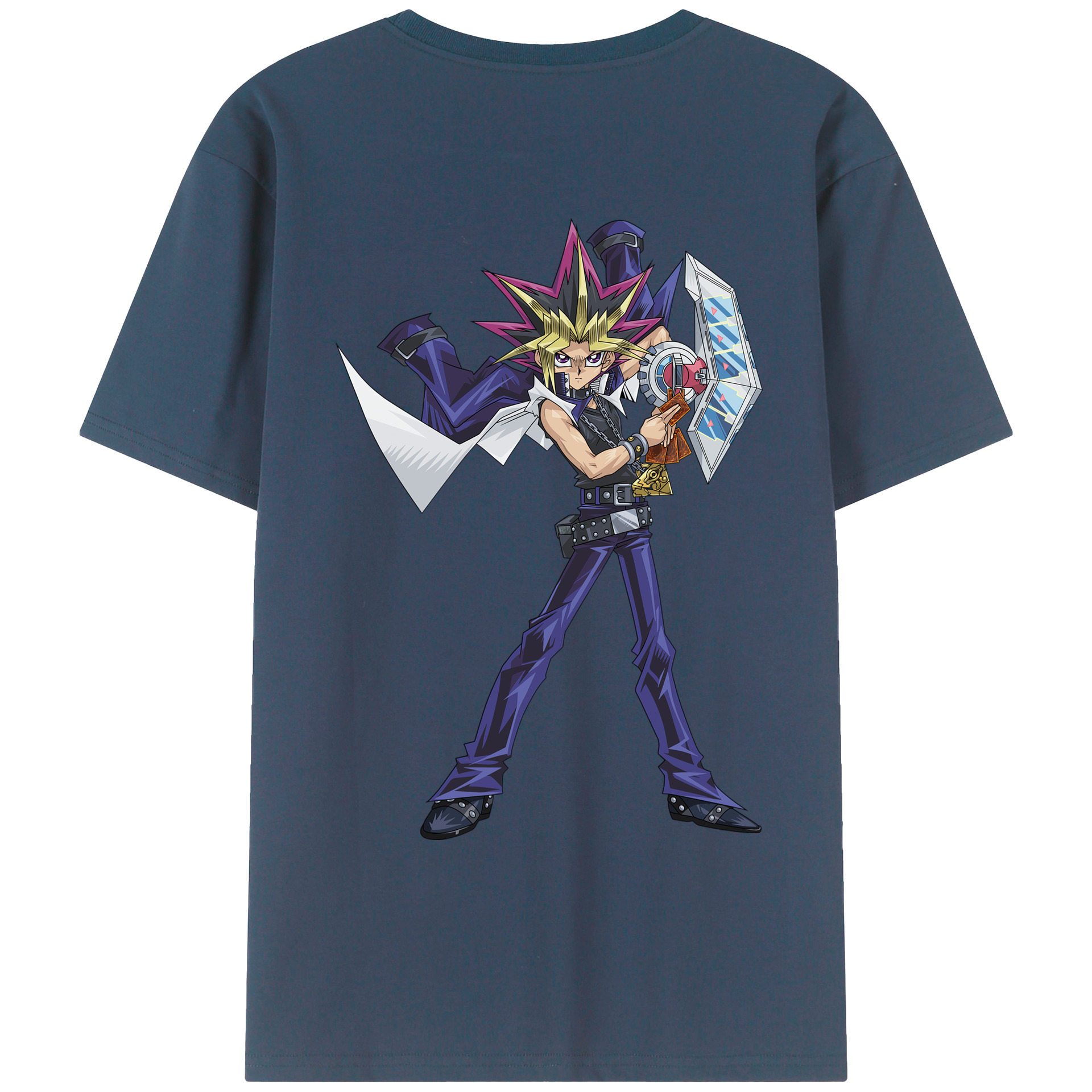 （画像用） 遊☆戯☆王 Yu-Gi-Oh! 綿100％ メンズ半袖Tシャツ（バックプリント） 通気性