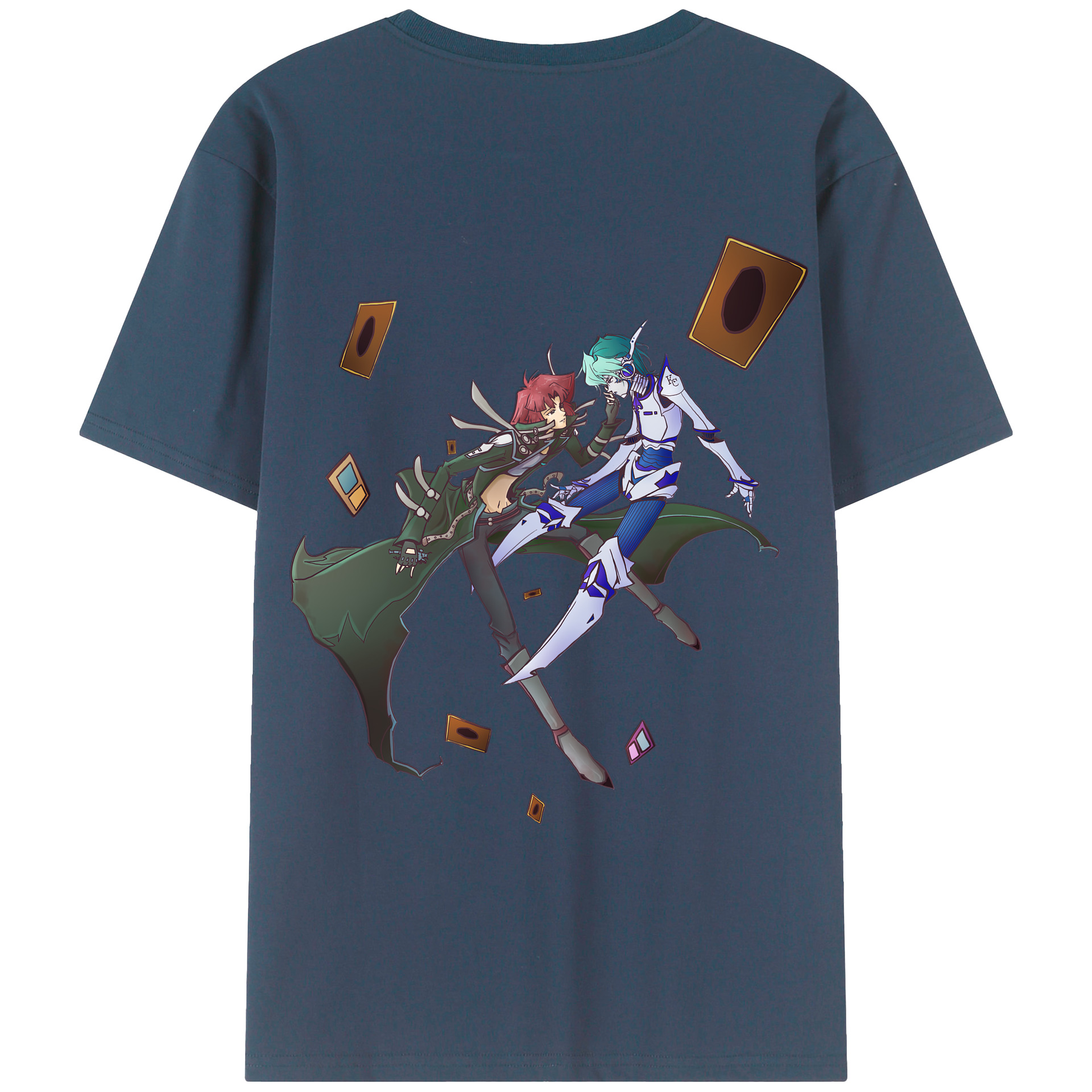 （画像用） 遊☆戯☆王 Yu-Gi-Oh! 綿100％ メンズ半袖Tシャツ（バックプリント） 通気性