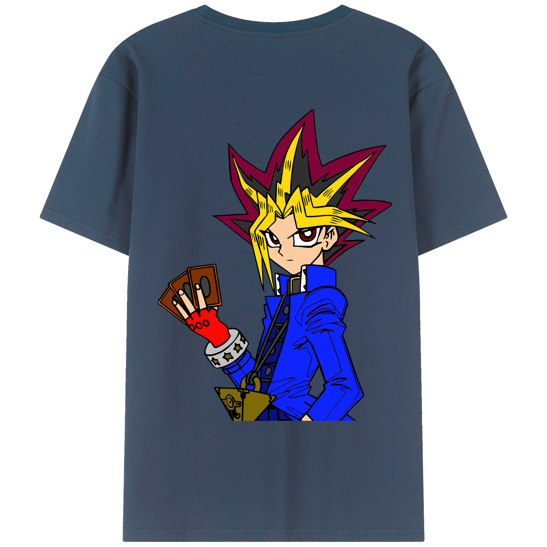 （画像用） 遊☆戯☆王 Yu-Gi-Oh! 綿100％ メンズ半袖Tシャツ（バックプリント） 通気性
