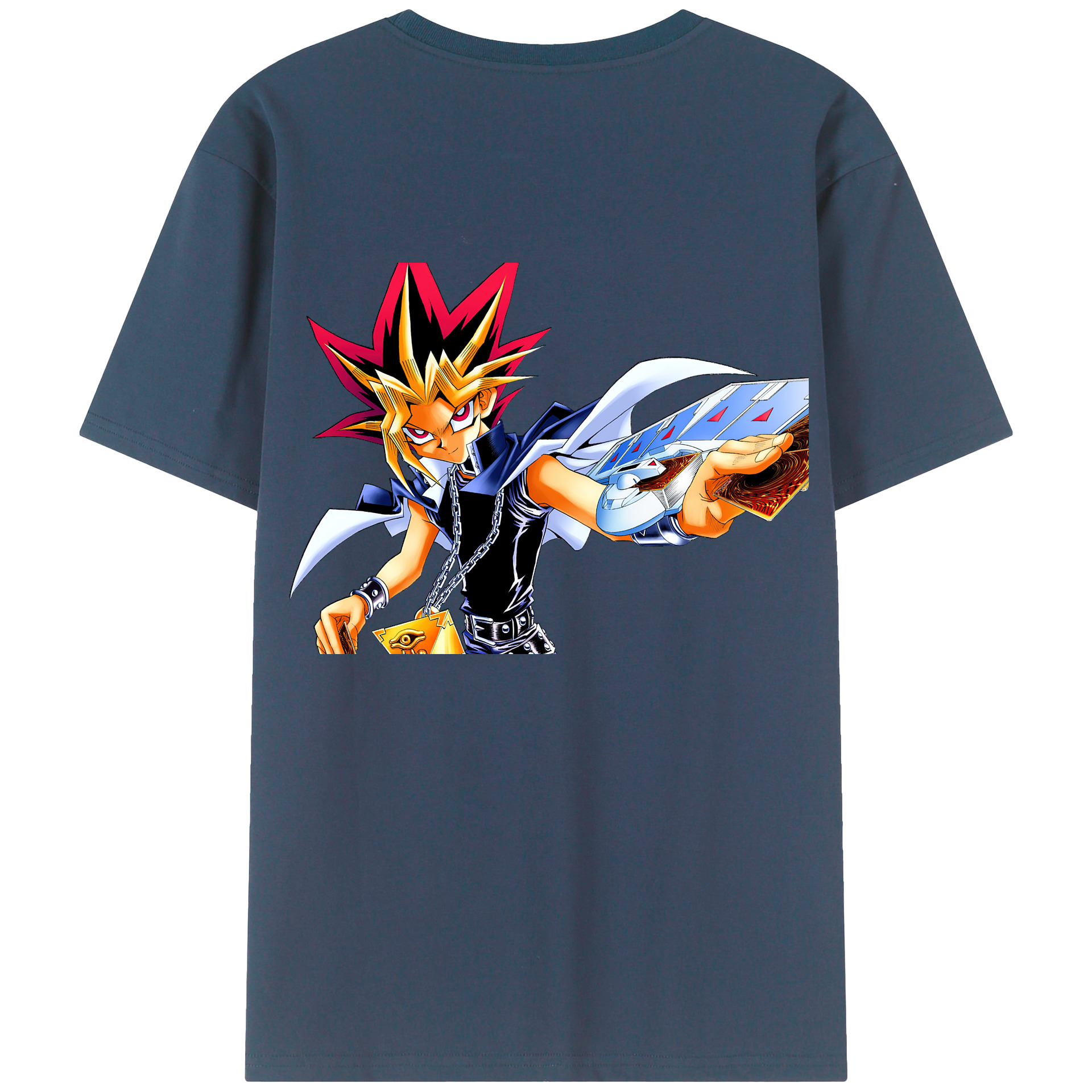（画像用） 遊☆戯☆王 Yu-Gi-Oh! 綿100％ メンズ半袖Tシャツ（バックプリント） 通気性
