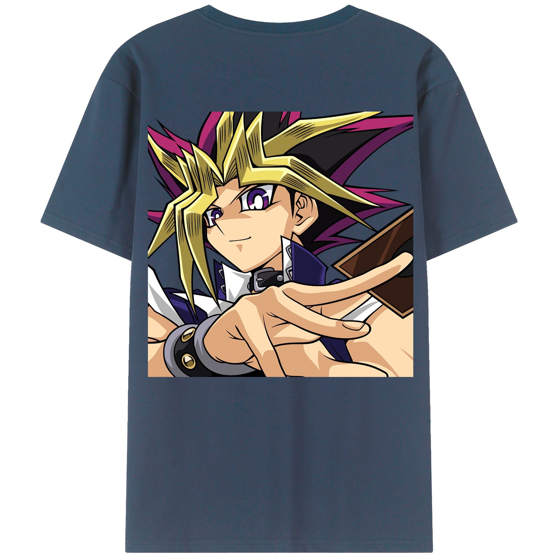 （画像用） 遊☆戯☆王 Yu-Gi-Oh! 綿100％ メンズ半袖Tシャツ（バックプリント） 通気性