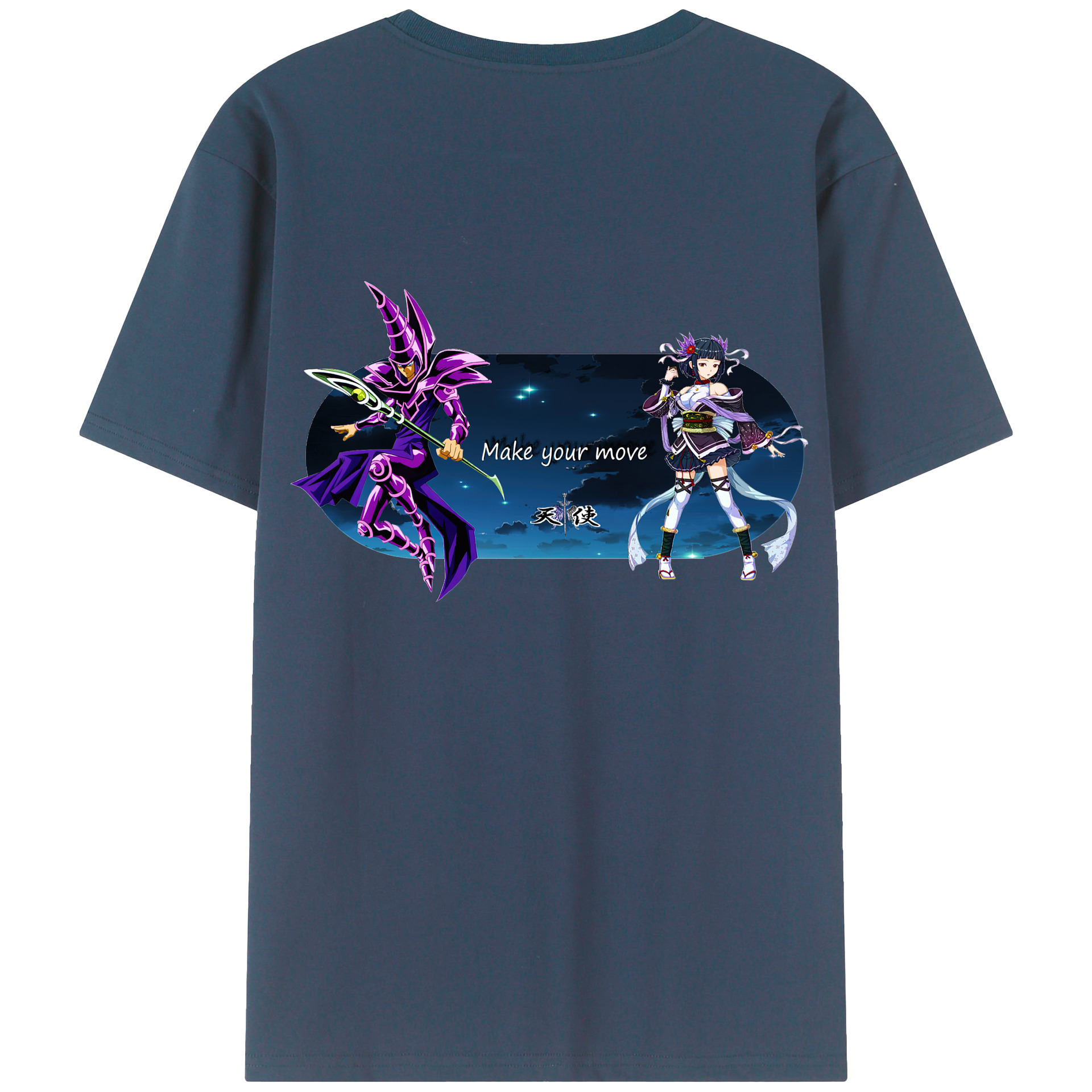 （画像用） 遊☆戯☆王 Yu-Gi-Oh! 綿100％ メンズ半袖Tシャツ（バックプリント） 通気性