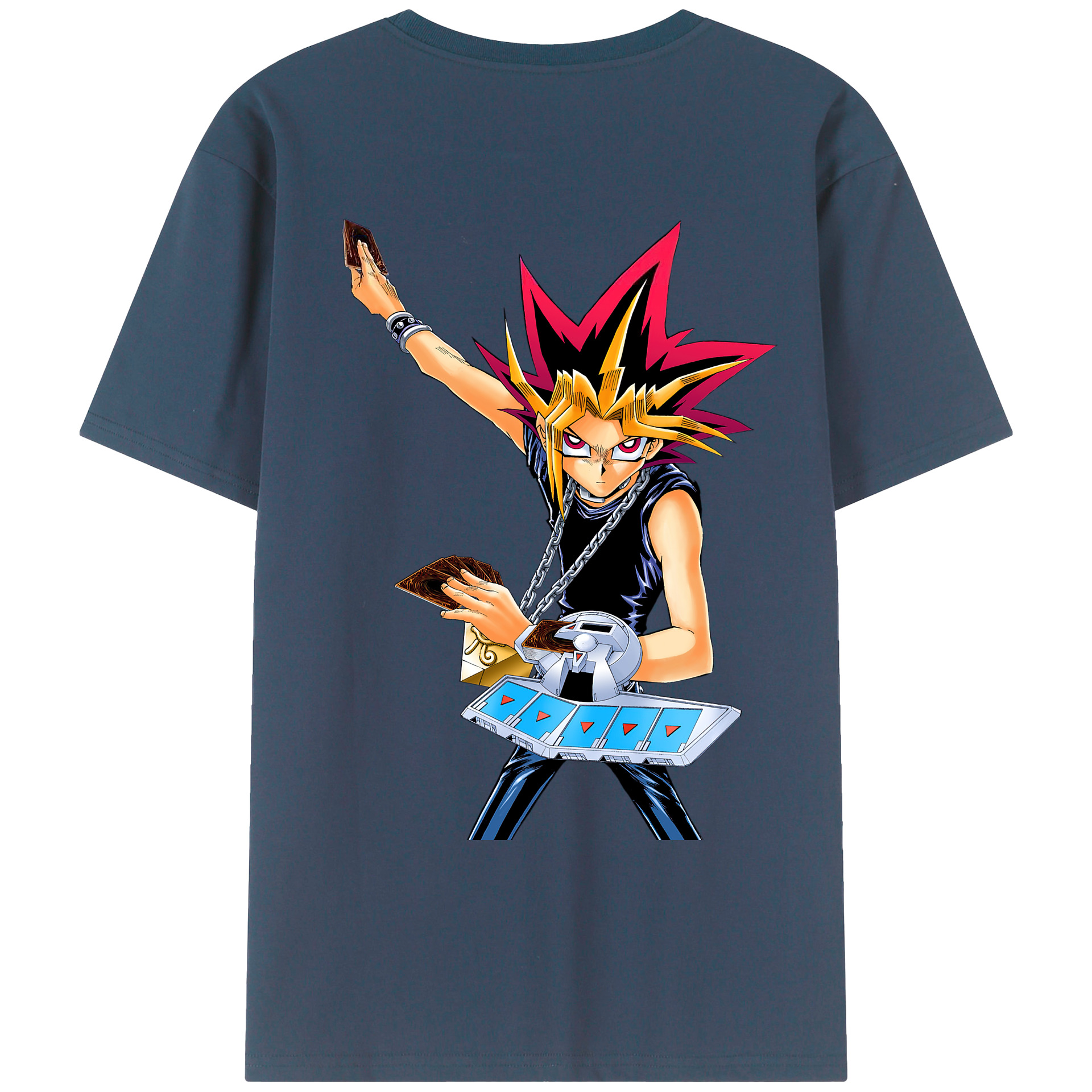 （画像用） 遊☆戯☆王 Yu-Gi-Oh! 綿100％ メンズ半袖Tシャツ（バックプリント） 通気性