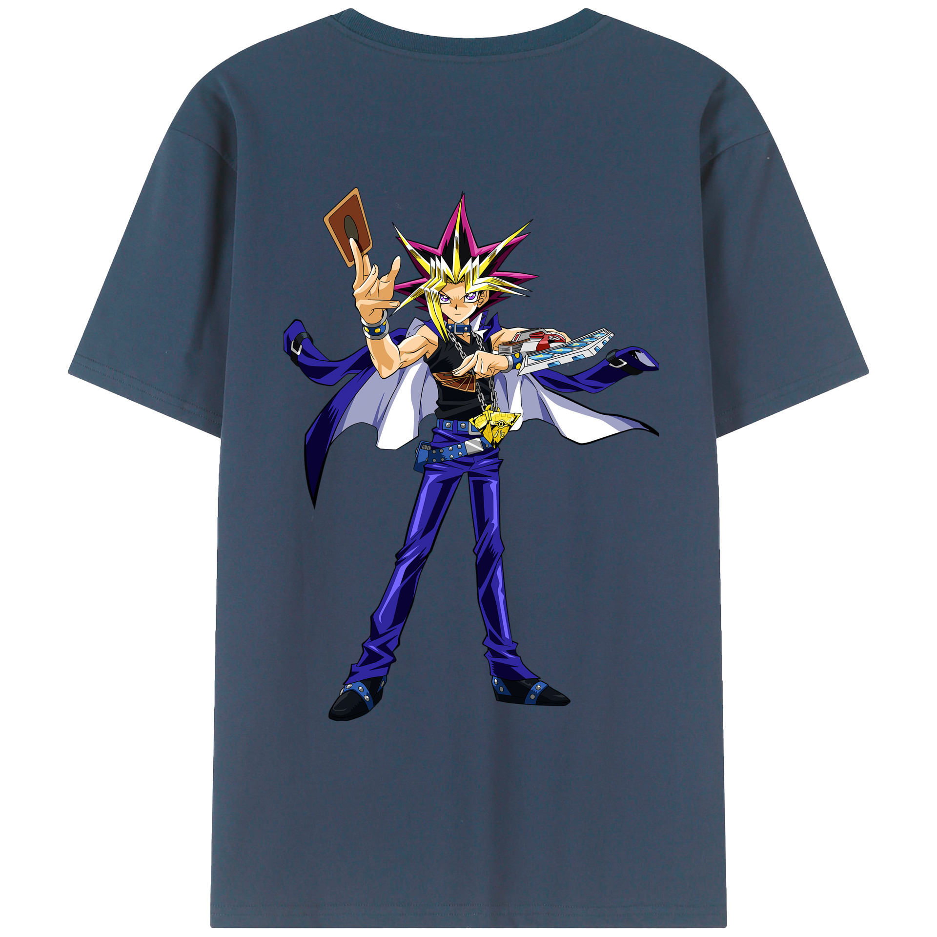 （画像用） 遊☆戯☆王 Yu-Gi-Oh! 綿100％ メンズ半袖Tシャツ（バックプリント） 通気性