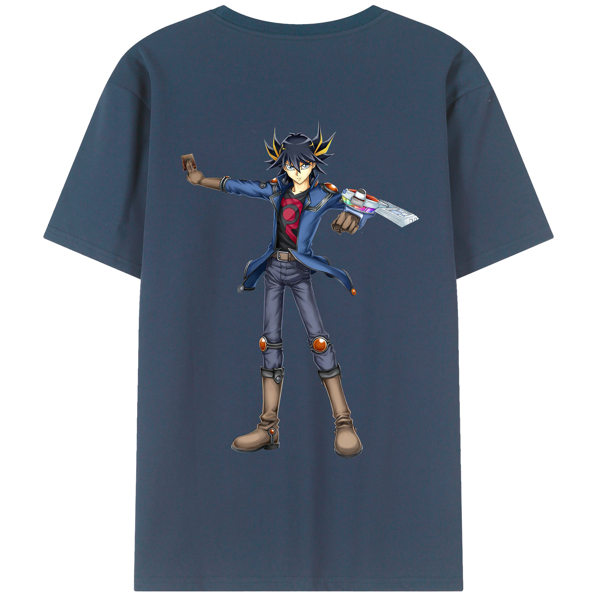 （画像用） 遊☆戯☆王 Yu-Gi-Oh! 綿100％ メンズ半袖Tシャツ（バックプリント） 通気性