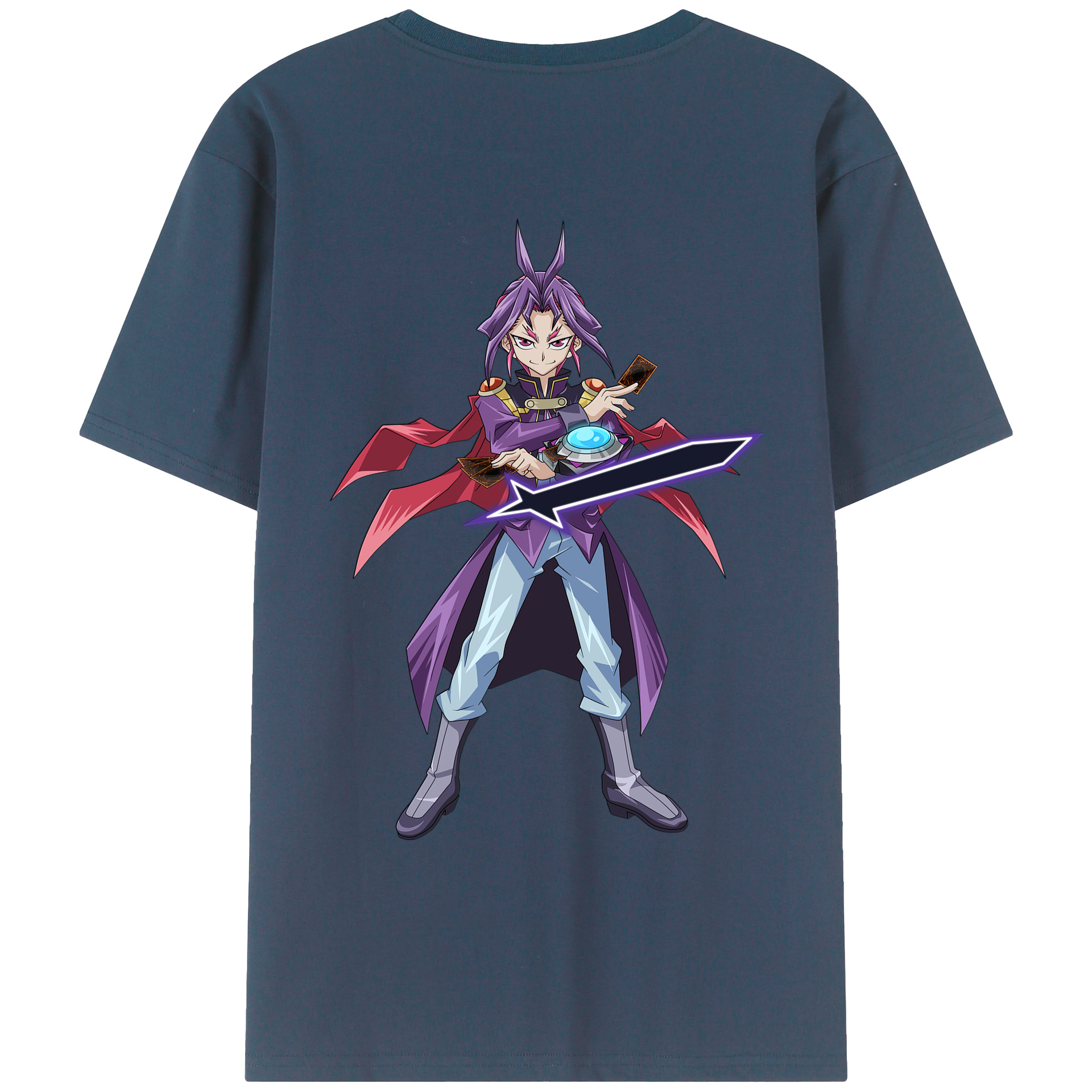 （画像用） 遊☆戯☆王 Yu-Gi-Oh! 綿100％ メンズ半袖Tシャツ（バックプリント） 通気性