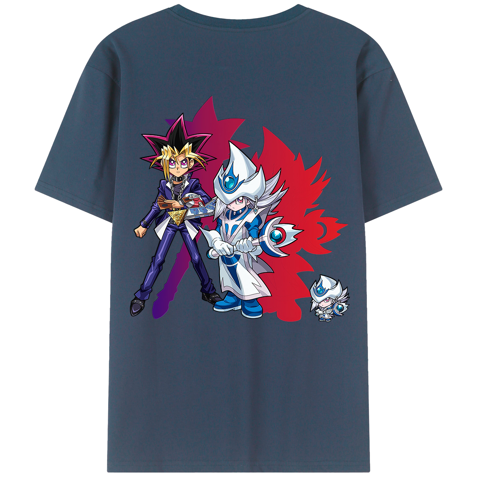 （画像用） 遊☆戯☆王 Yu-Gi-Oh! 綿100％ メンズ半袖Tシャツ（バックプリント） 通気性