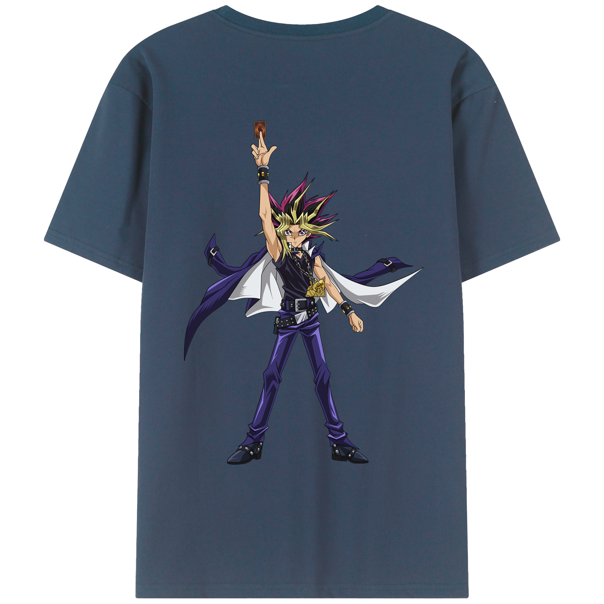 （画像用） 遊☆戯☆王 Yu-Gi-Oh! 綿100％ メンズ半袖Tシャツ（バックプリント） 通気性