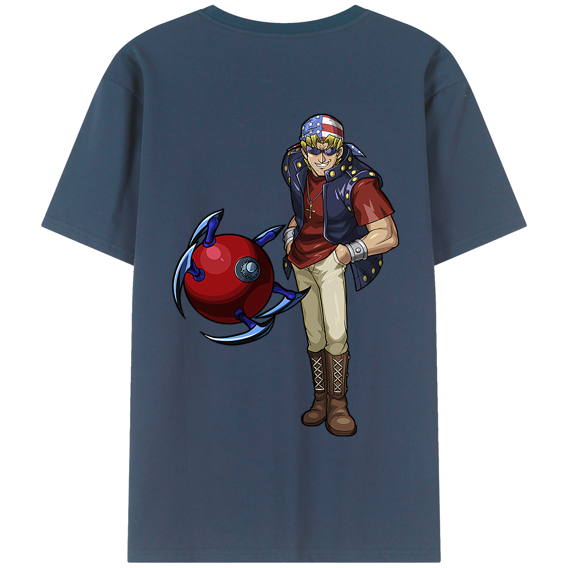 （画像用） 遊☆戯☆王 Yu-Gi-Oh! 綿100％ メンズ半袖Tシャツ（バックプリント） 通気性