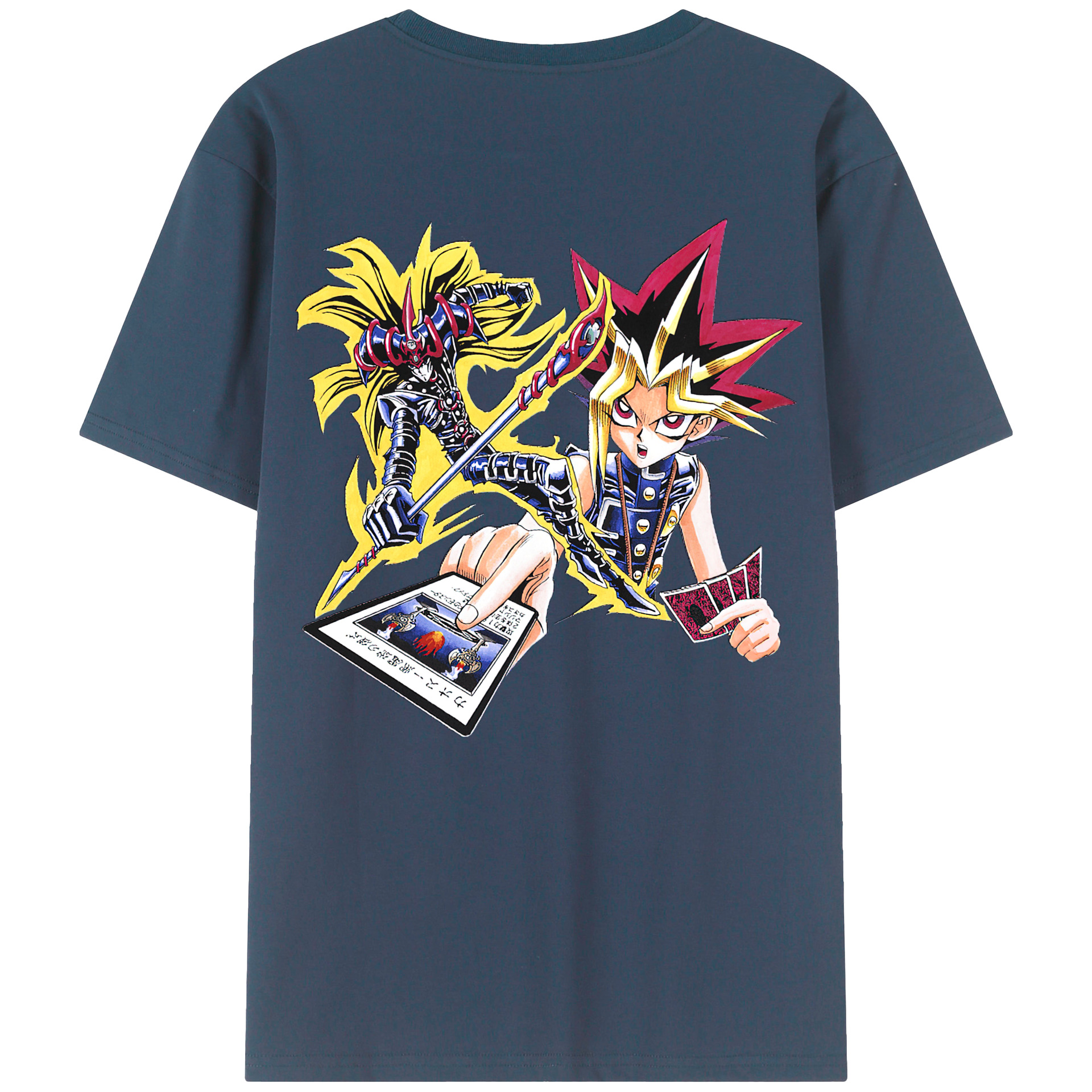 （画像用） 遊☆戯☆王 Yu-Gi-Oh! 綿100％ メンズ半袖Tシャツ（バックプリント） 通気性