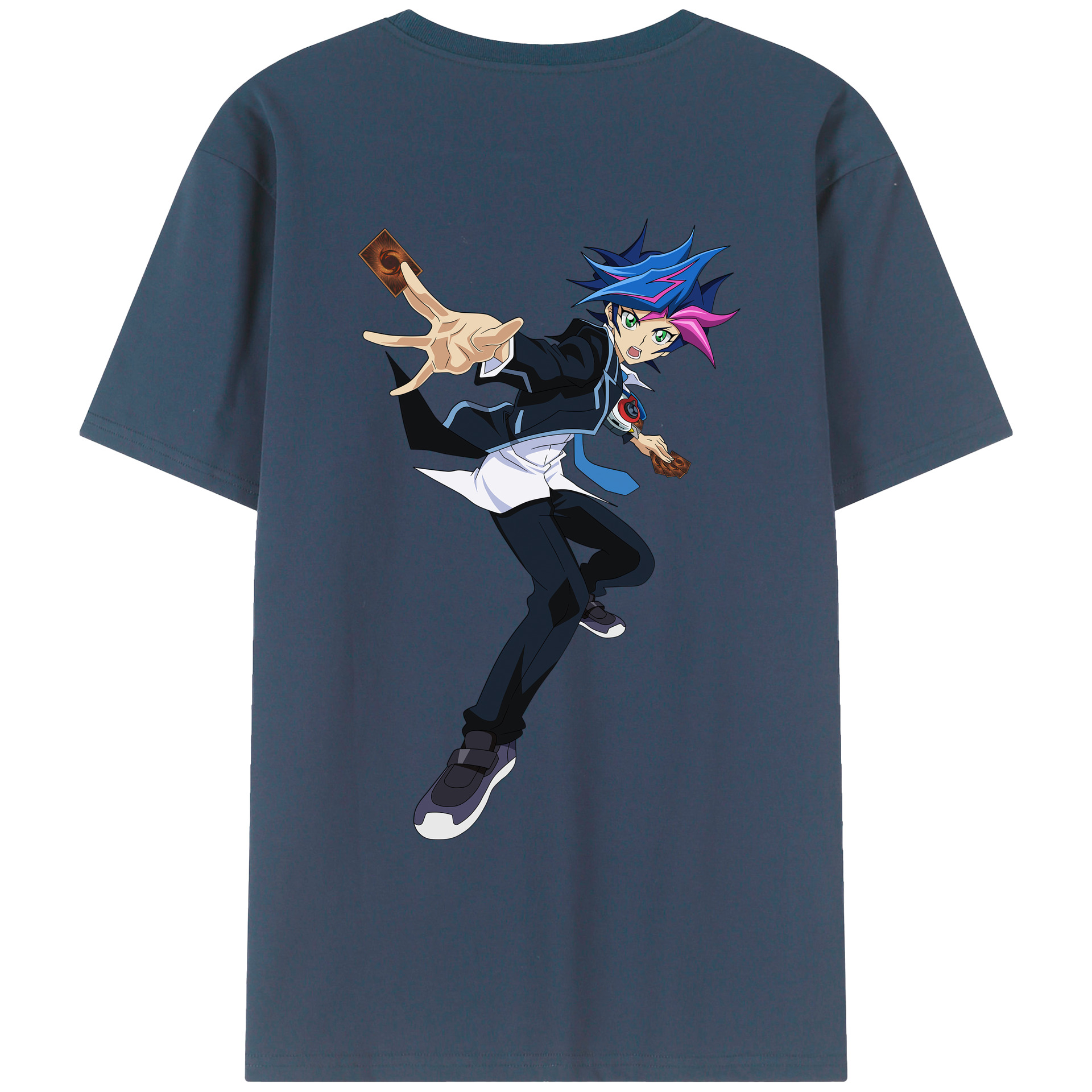 （画像用） 遊☆戯☆王 Yu-Gi-Oh! 綿100％ メンズ半袖Tシャツ（バックプリント） 通気性