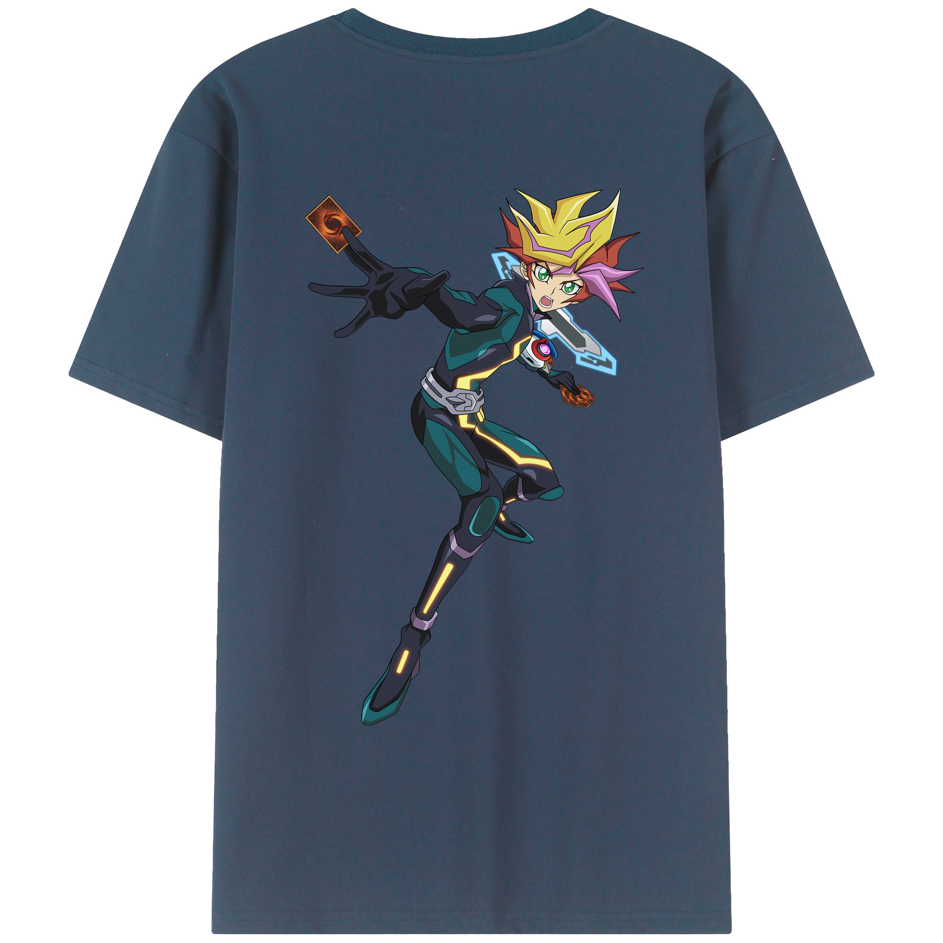 （画像用） 遊☆戯☆王 Yu-Gi-Oh! 綿100％ メンズ半袖Tシャツ（バックプリント） 通気性