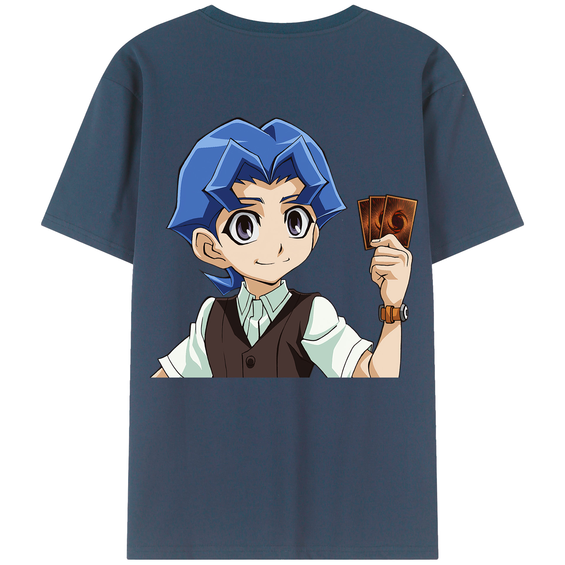 （画像用） 遊☆戯☆王 Yu-Gi-Oh! 綿100％ メンズ半袖Tシャツ（バックプリント） 通気性