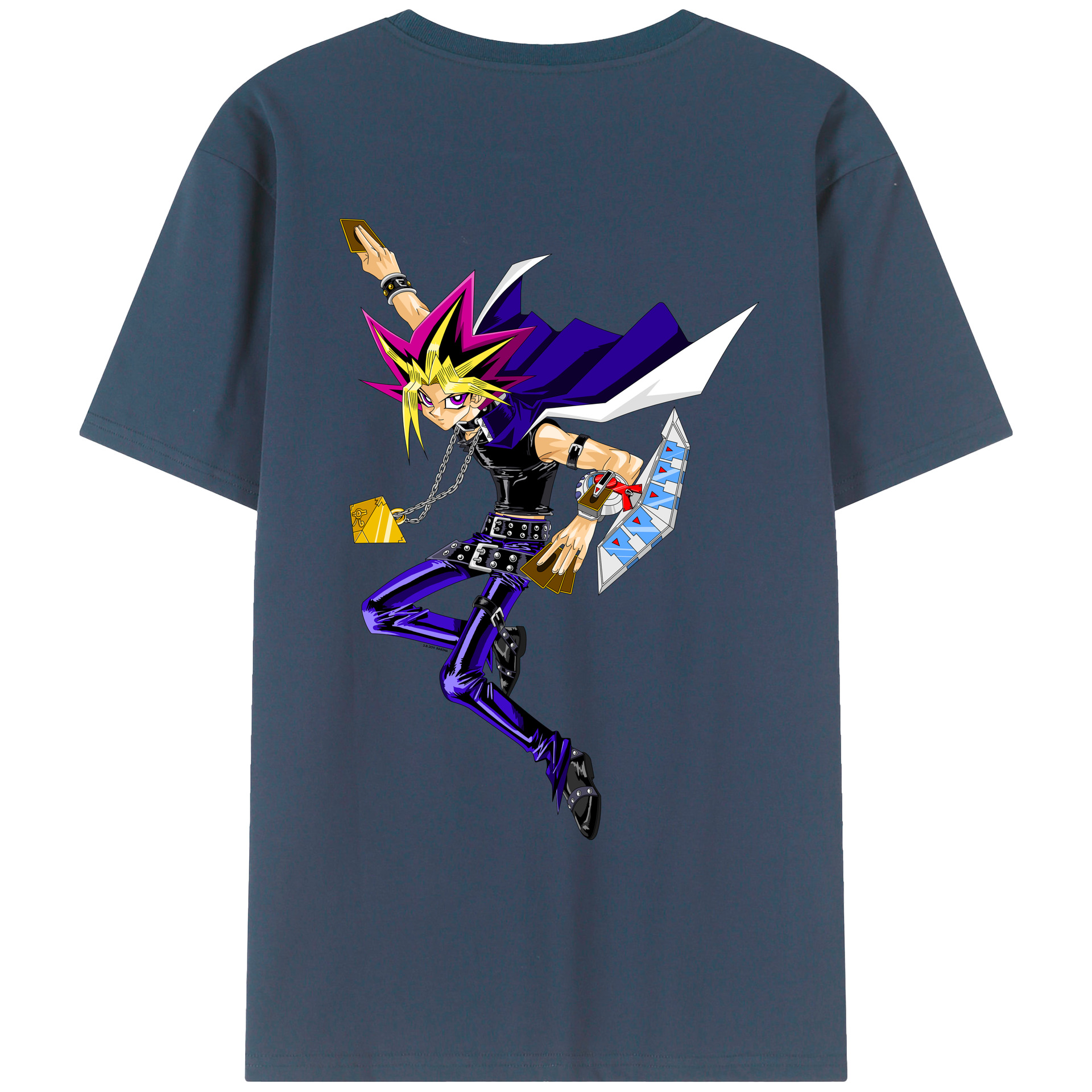 （画像用） 遊☆戯☆王 Yu-Gi-Oh! 綿100％ メンズ半袖Tシャツ（バックプリント） 通気性