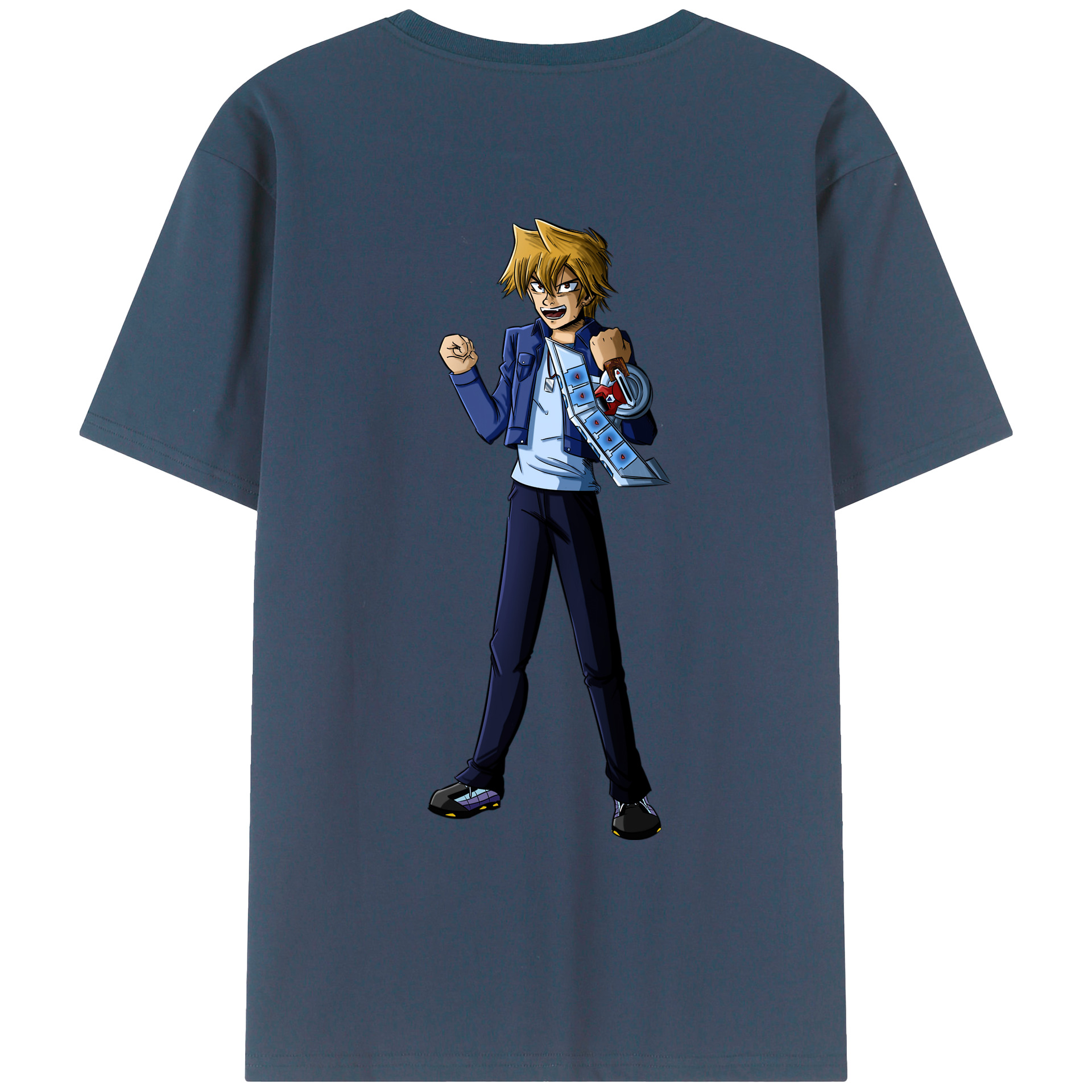（画像用） 遊☆戯☆王 Yu-Gi-Oh! 綿100％ メンズ半袖Tシャツ（バックプリント） 通気性