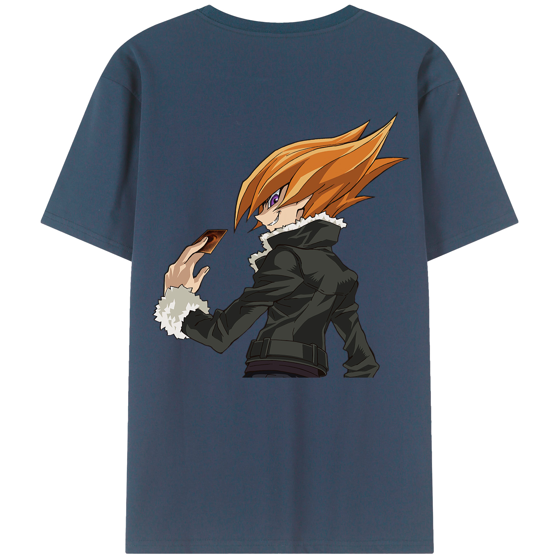 （画像用） 遊☆戯☆王 Yu-Gi-Oh! 綿100％ メンズ半袖Tシャツ（バックプリント） 通気性