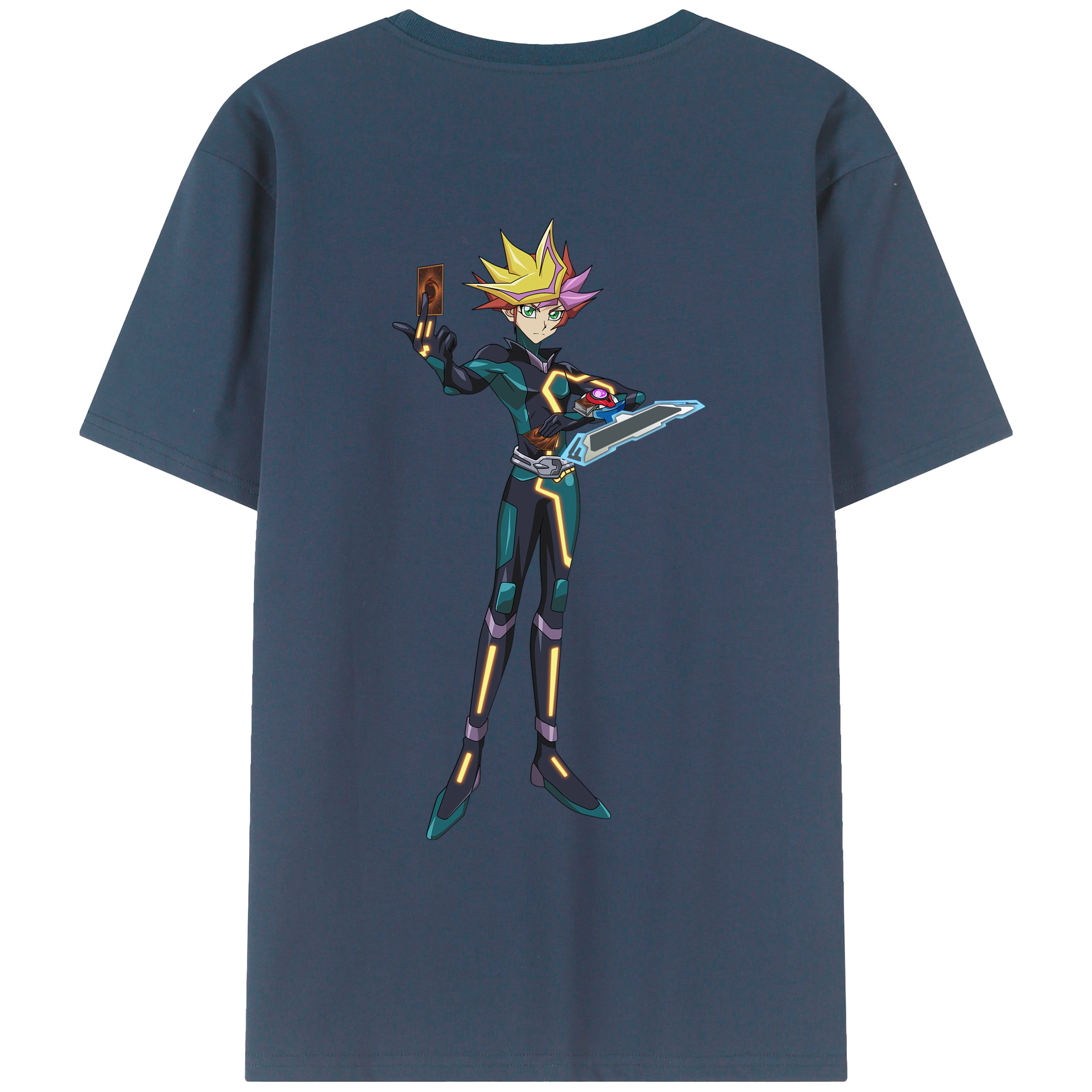（画像用） 遊☆戯☆王 Yu-Gi-Oh! 綿100％ メンズ半袖Tシャツ（バックプリント） 通気性