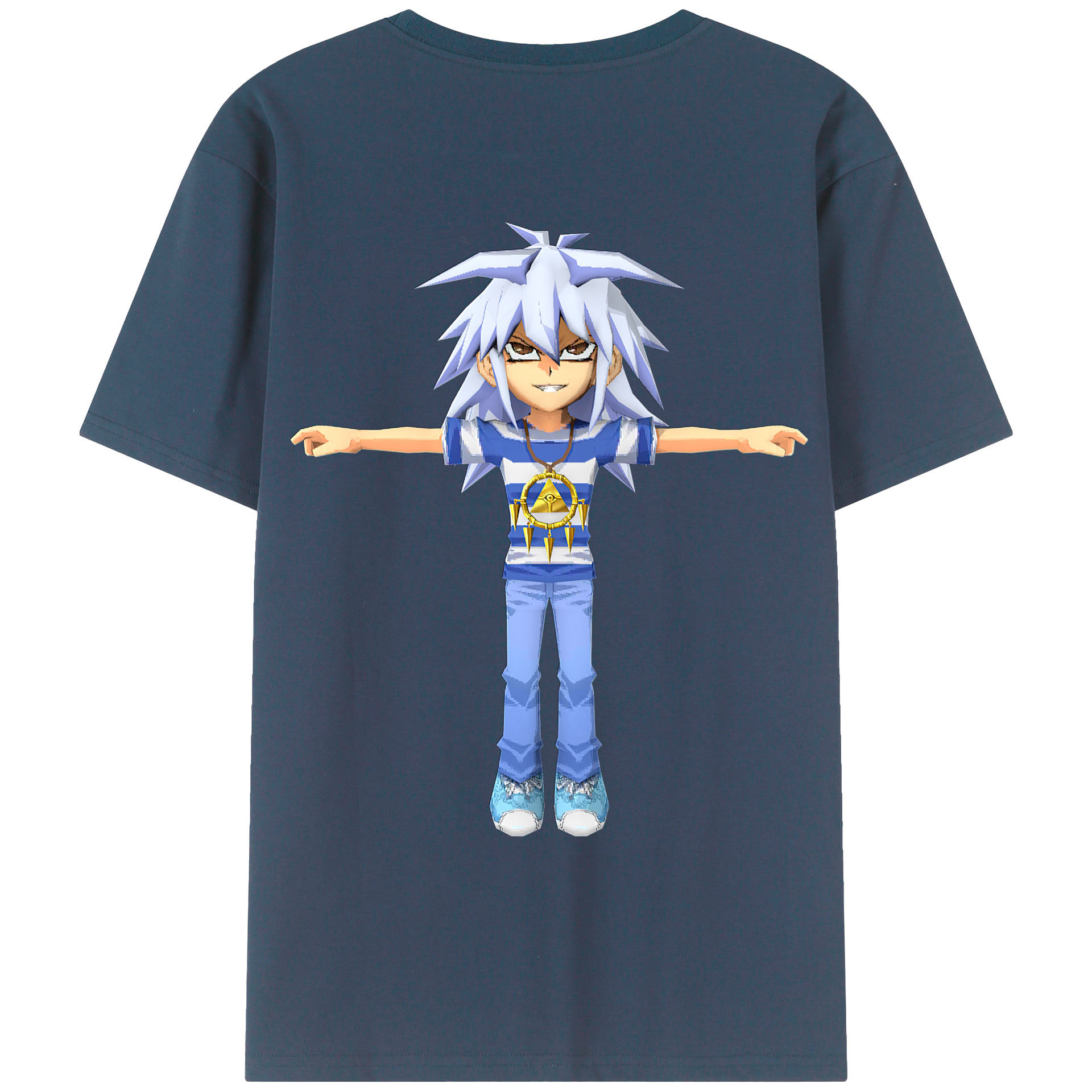 （画像用） 遊☆戯☆王 Yu-Gi-Oh! 綿100％ メンズ半袖Tシャツ（バックプリント） 通気性