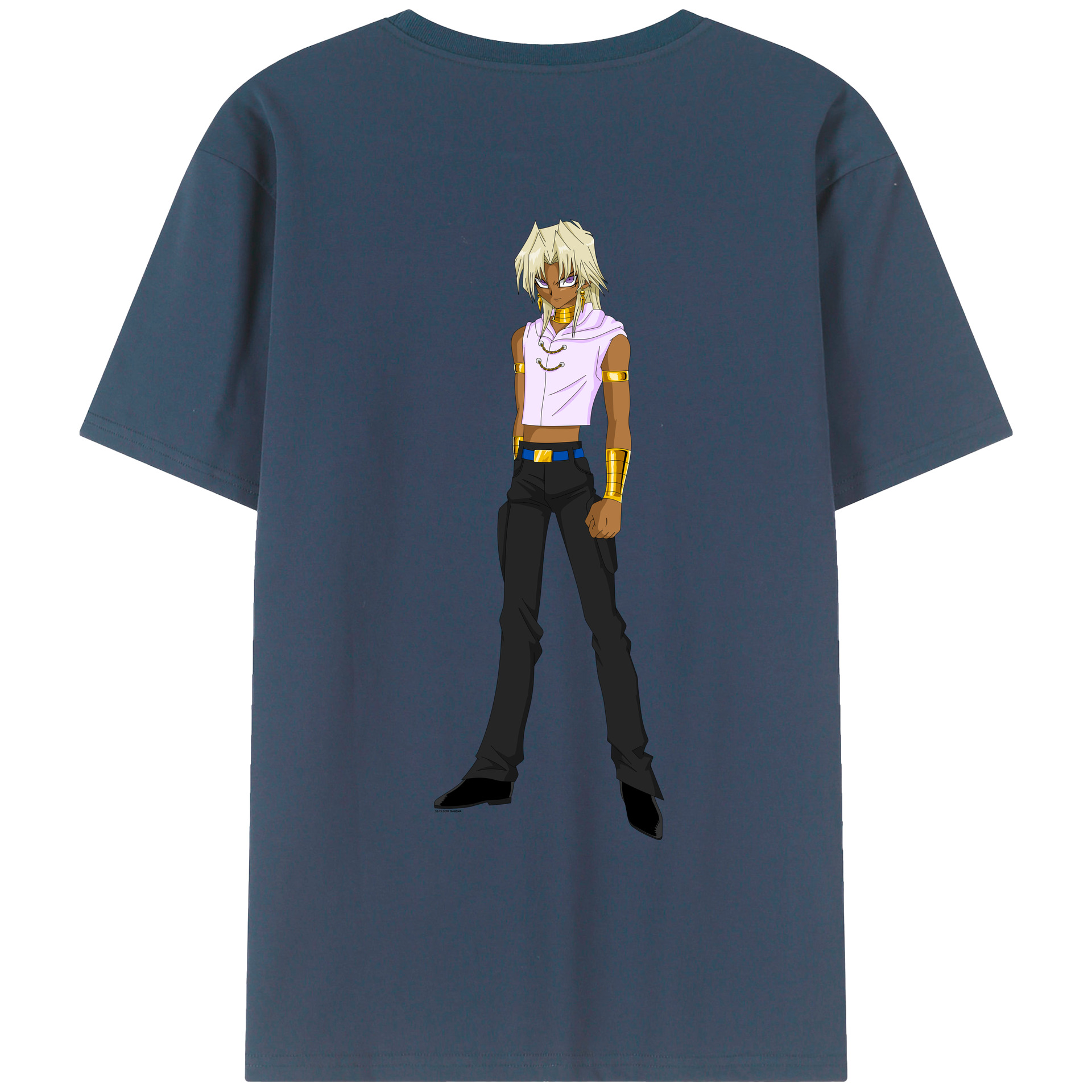 （画像用） 遊☆戯☆王 Yu-Gi-Oh! 綿100％ メンズ半袖Tシャツ（バックプリント） 通気性