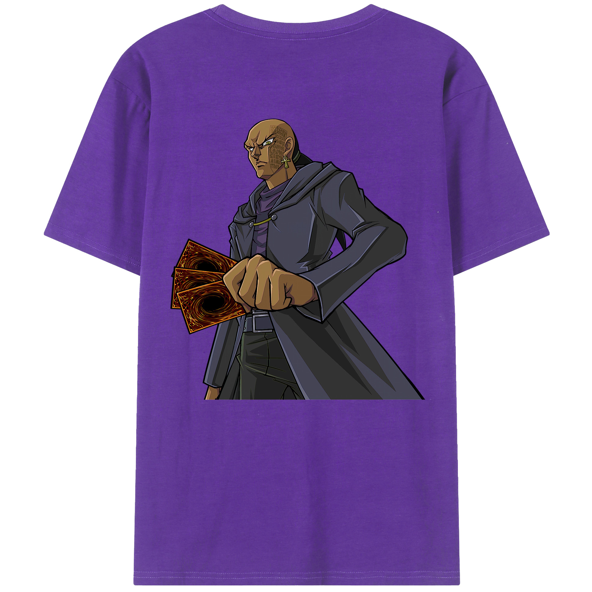 （画像用） 遊☆戯☆王 Yu-Gi-Oh! 綿100％ メンズ半袖Tシャツ（バックプリント） 通気性
